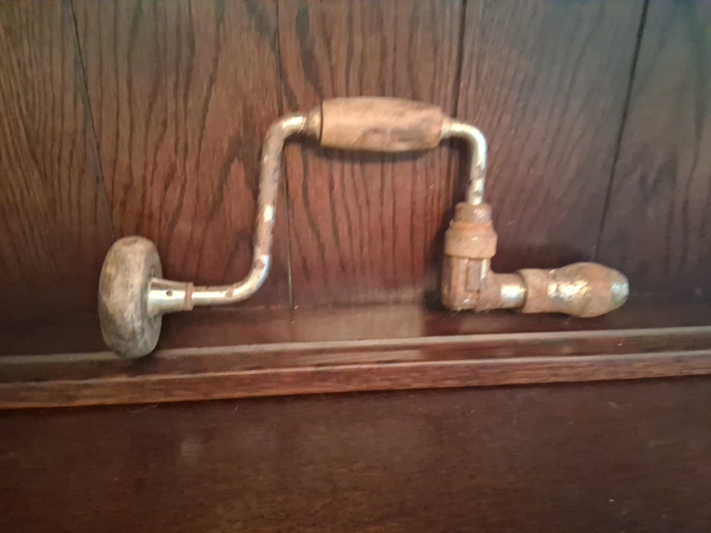 Vintage JOHN S. FRAY No. 85A Reversible Ratcheting Hand Drill Brace Hand Tool TB