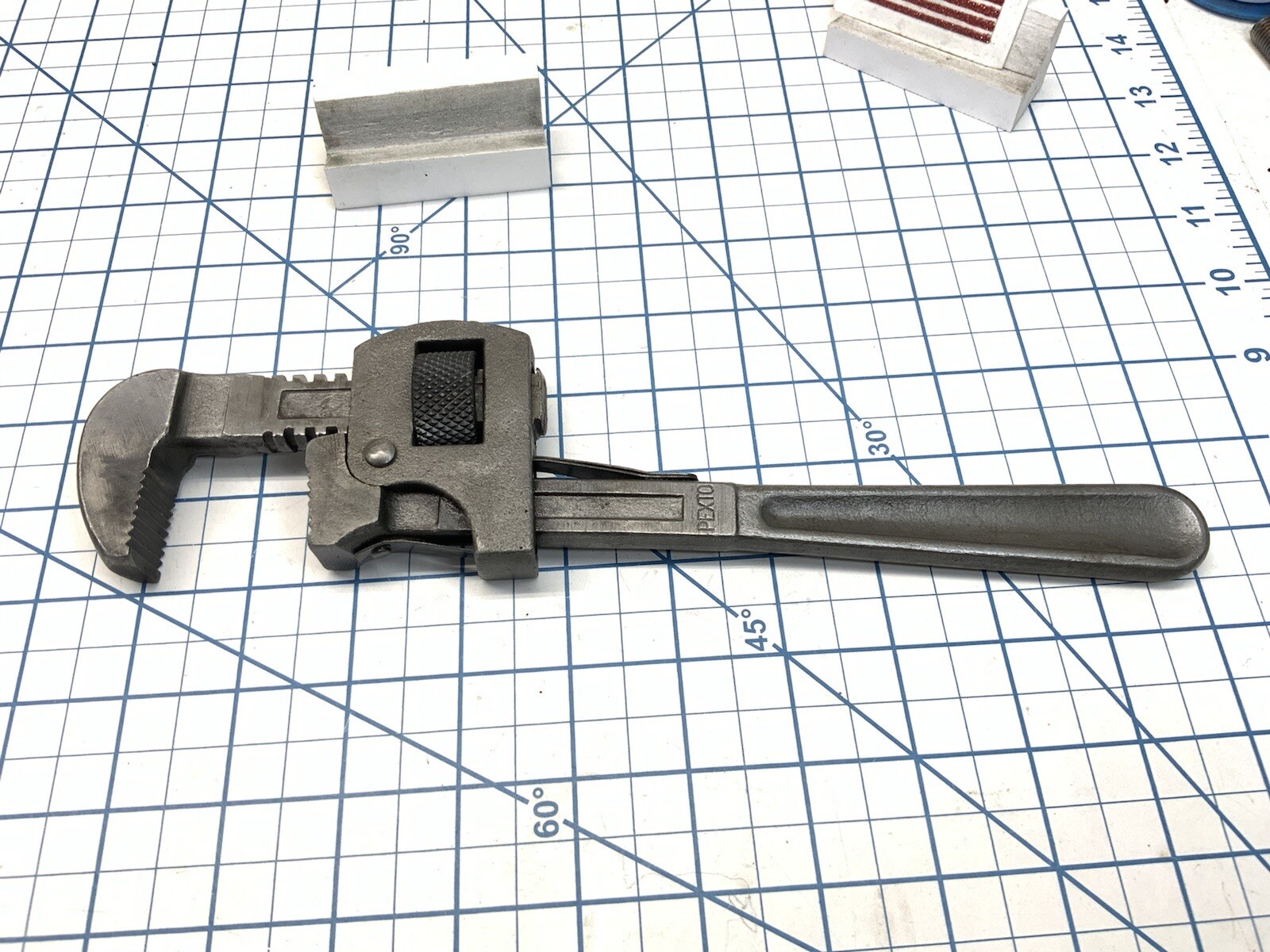 PEXTO 10in. Pipe Wrench, Plain Steel Finish, USA