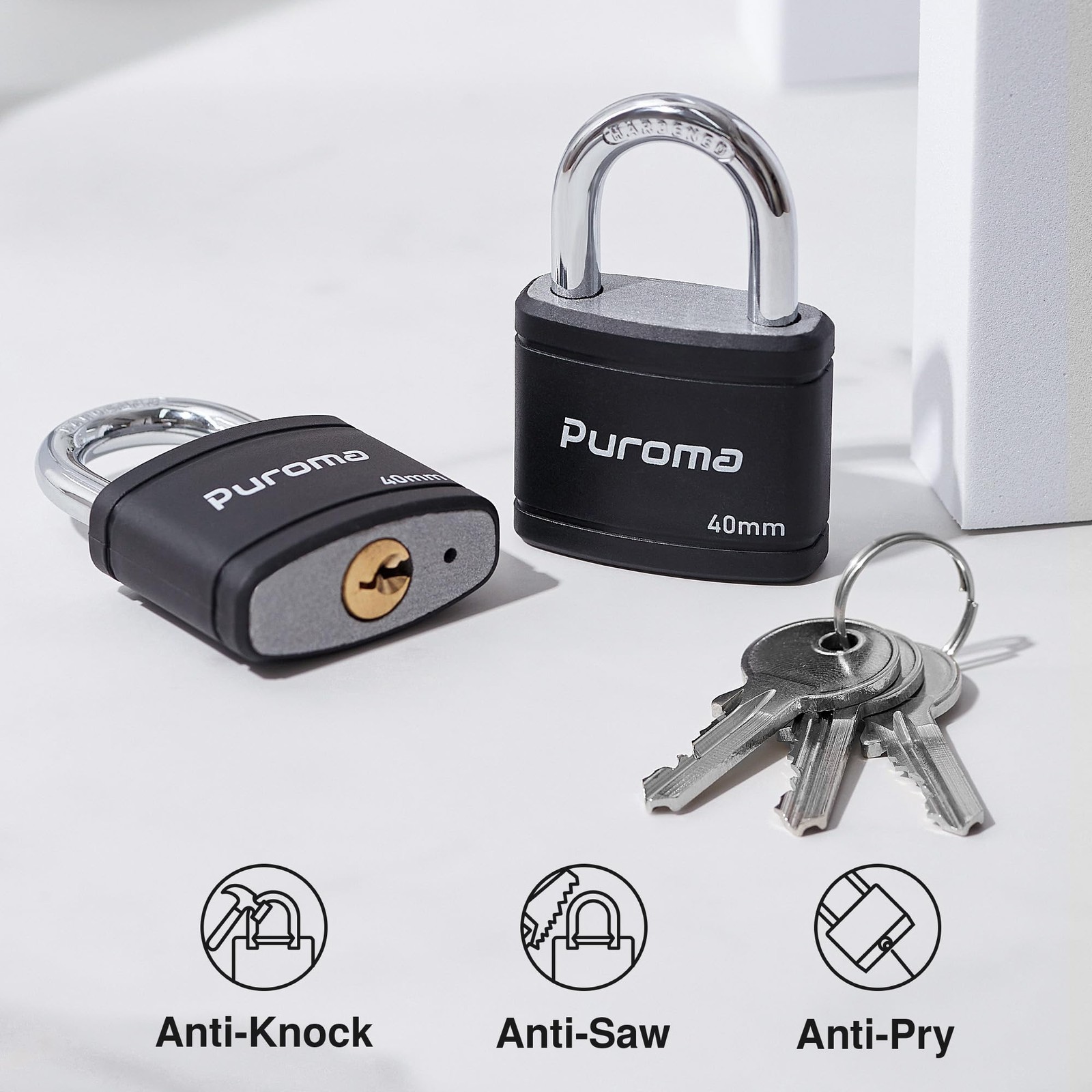 4 Pack Keyed Padlock with 6 Keys Alike, 1.1 Inch Locker Lock 40mm HeavyDuty L…
