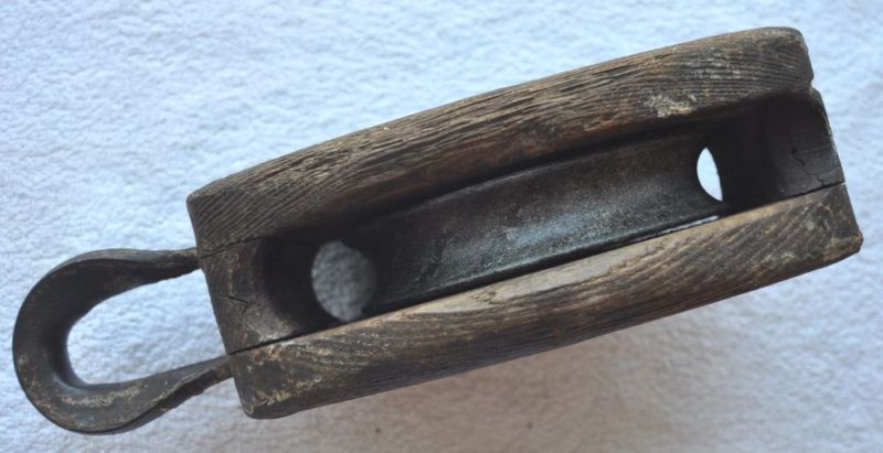 1900s Imperial Russia HUGE Wooden Pulley Block