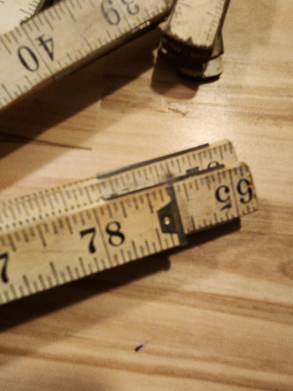 Lot of 2 Vtg Wood Folding Rulers Steelcraft Metric 79″ & STANLEY Handyman 6′