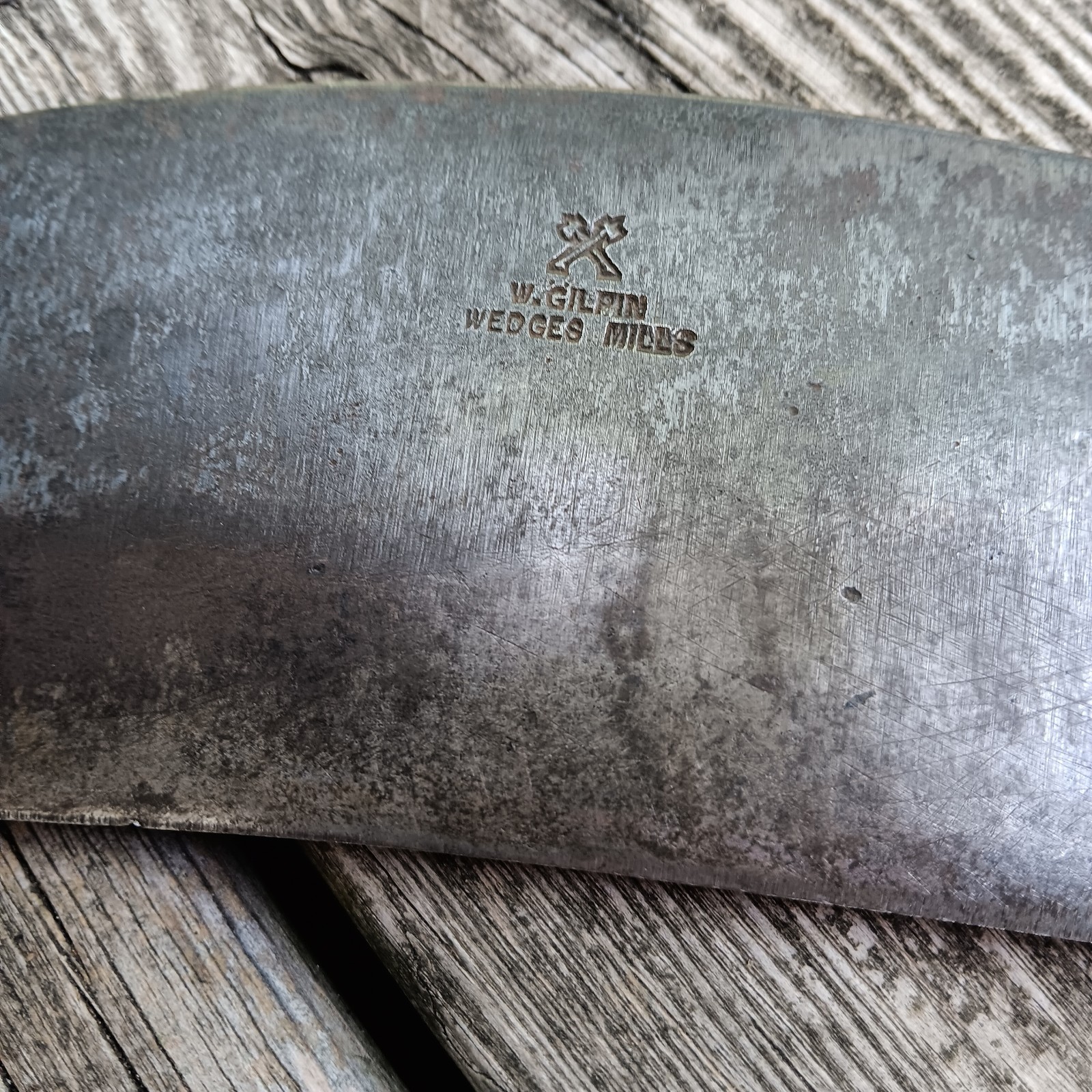 Antique W Gilpin Billhook Steel Blade Brush Knife w/ Hardwood Handle England