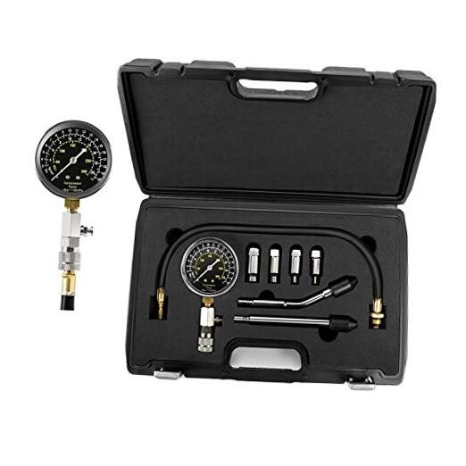8pcs Petrol Engine Cylinder Compression Tester Kit Automotive Tool Gauge