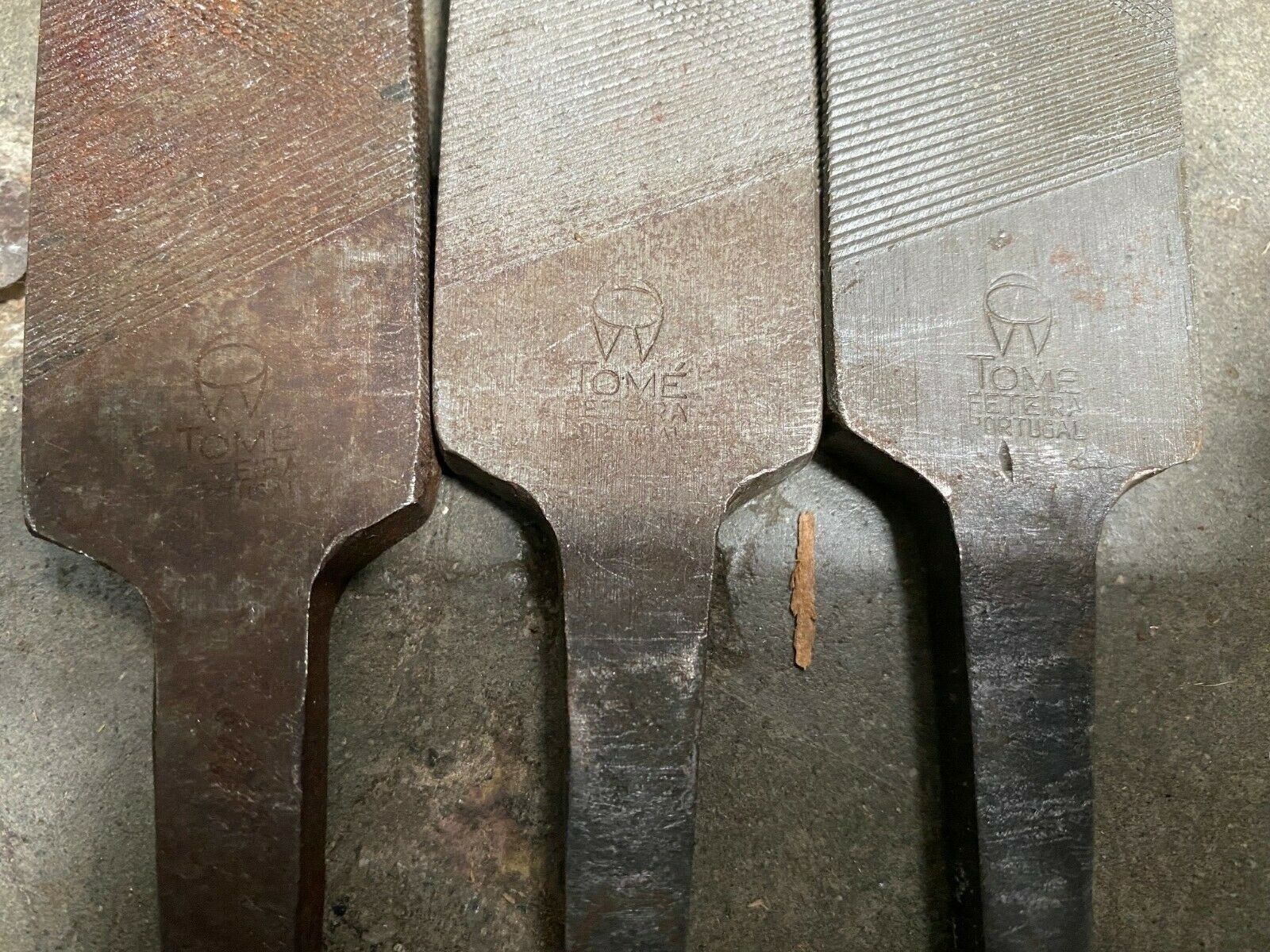 Lot of 3 Tome Feteira Portugal Files 14” x 1.5” Heavy Duty Welding Forging Knife