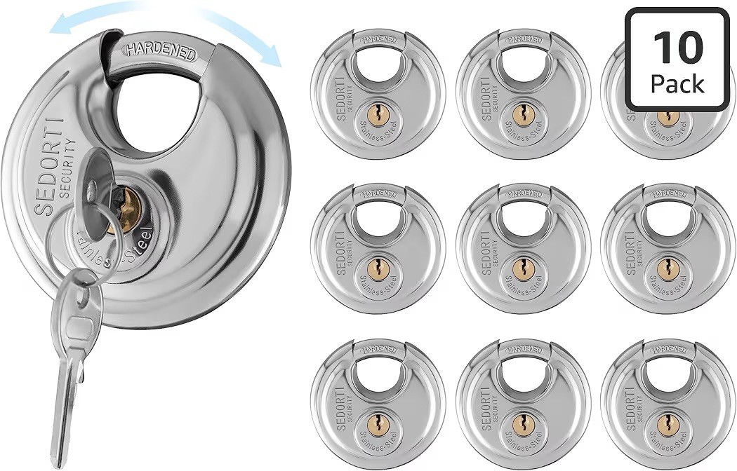 10-Pack Sedorti Padlocks Keyed Alike, 2-3/4 inch Wide, Stainless Steel 304 Rou..