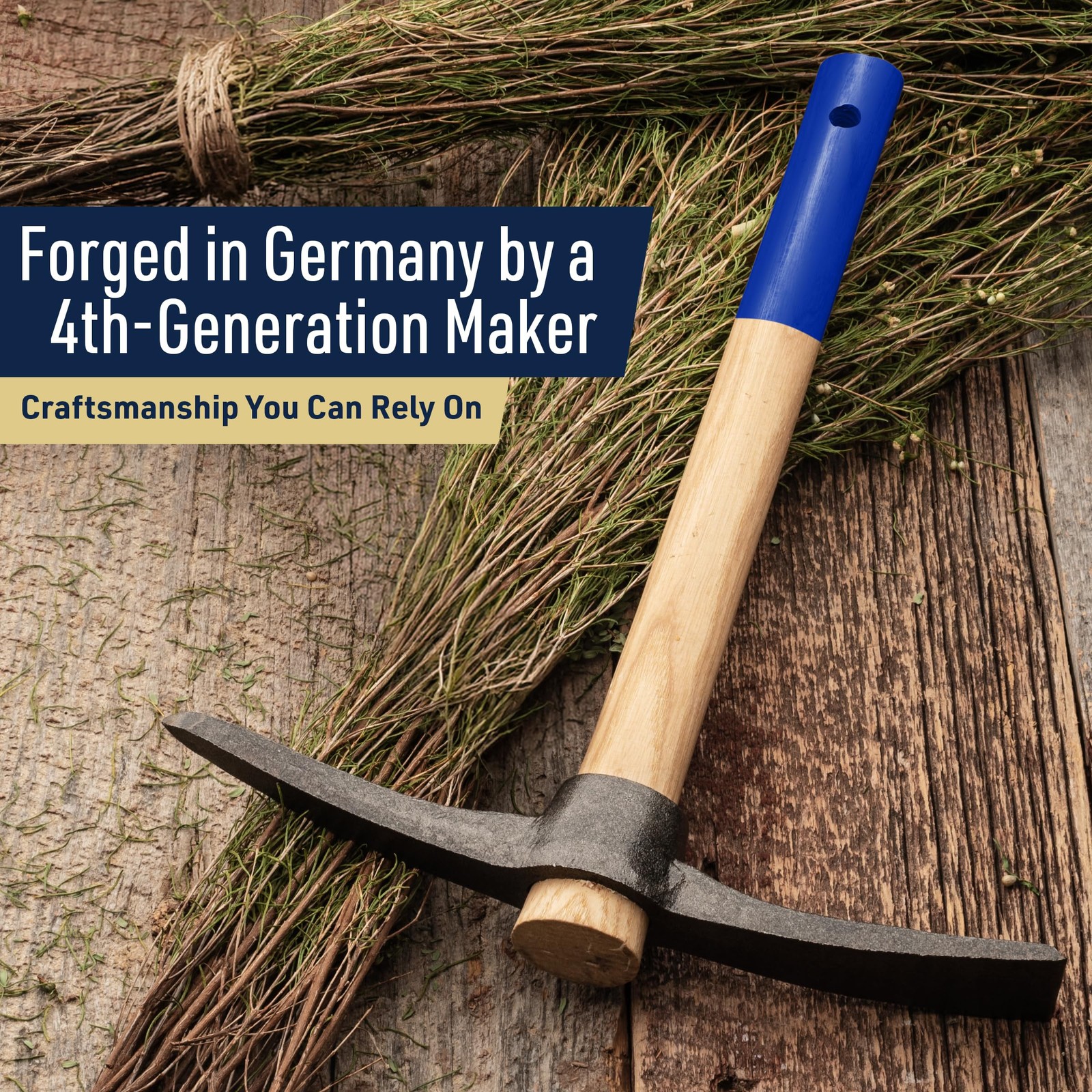 16” Hand Pick Axe – Forged Steel Pickaxe for Digging, Loosening Soil, or Weed…