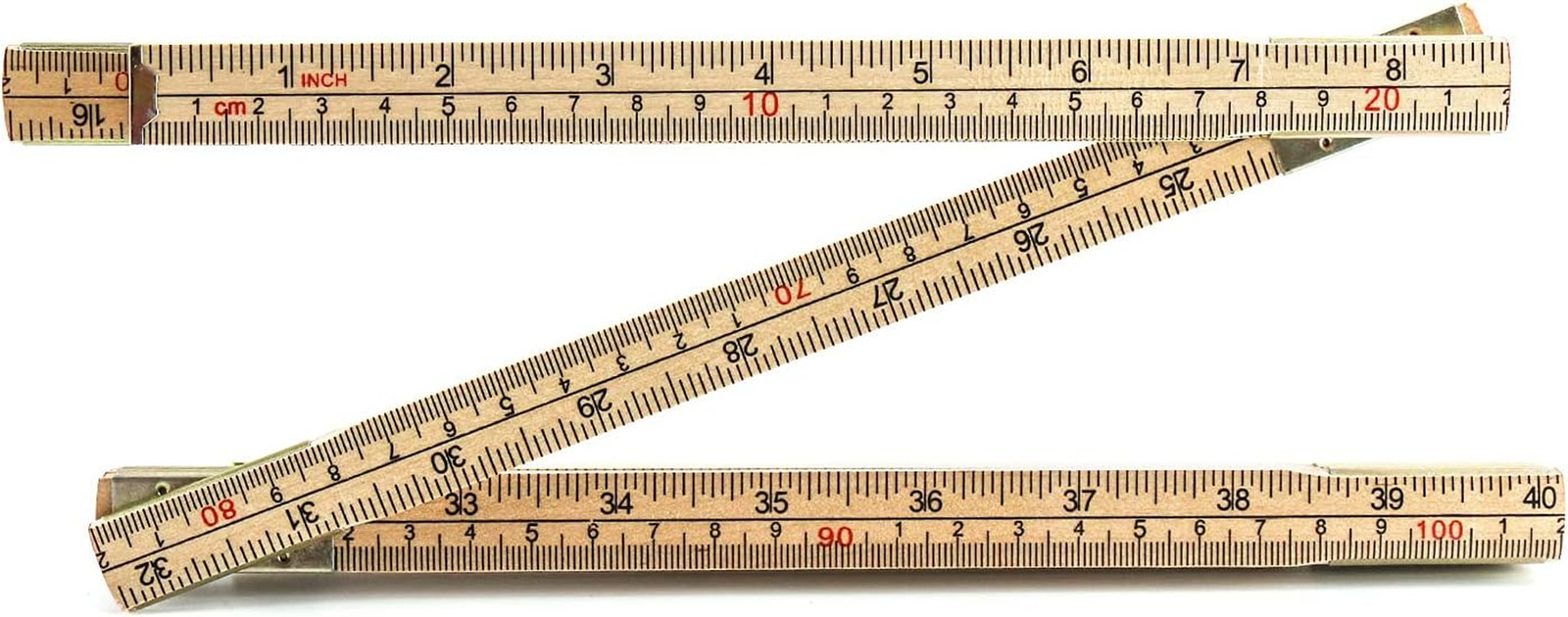 2 Pack Folding Wood Rule 6ft 6in with US & Metric Measurements for Carpenters