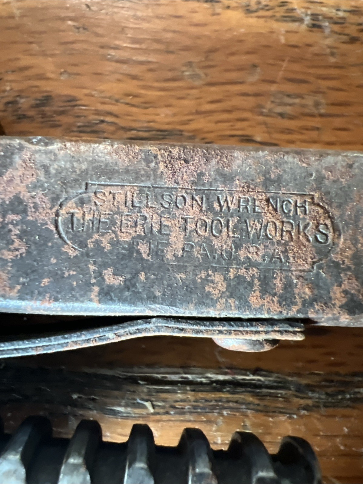 Vintage 10 Inch Adjustable Stillson Pipe Monkey Wrench The Erie Tool Works