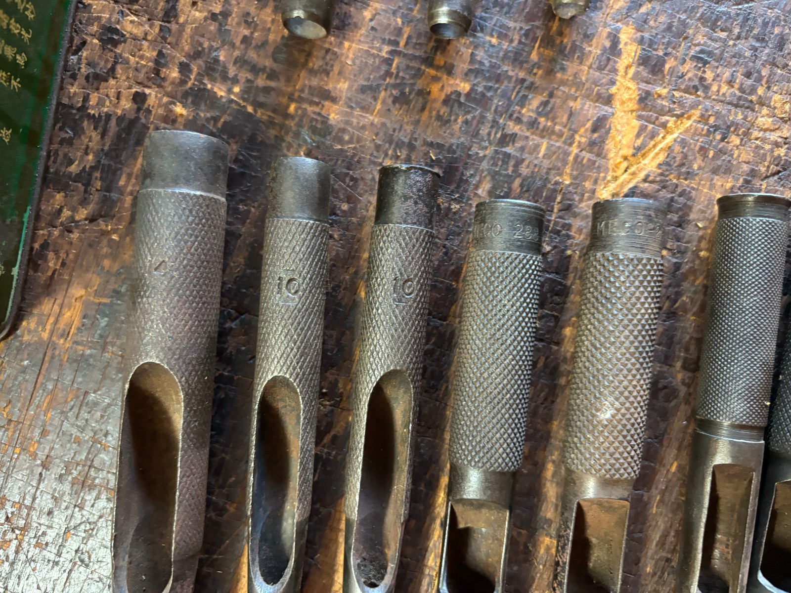 Vintage Set of 12 Wad Punches Meco & More. Leather Craft Punches Made in England