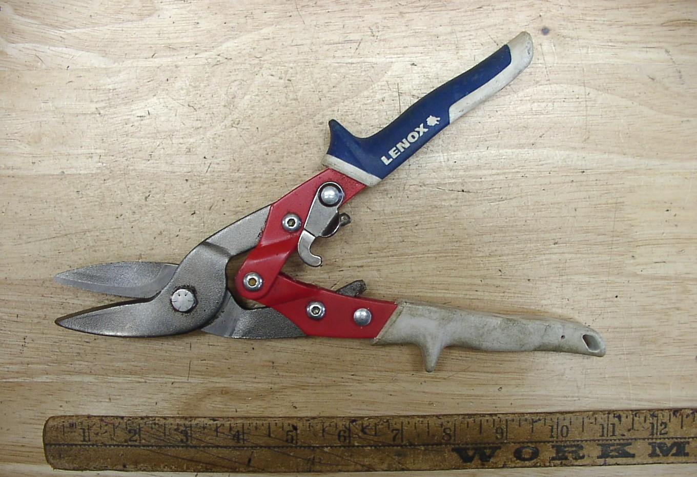 Lenox Red Left Aviator Tin Snips,10-1/8″,HVAC,Tin Knocker,VGC