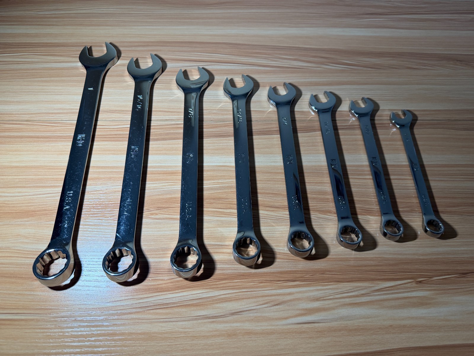 Vintage K-D Tools USA Combination Wrench Set 9/16″ – 1″ SAE 8pc Near Mint