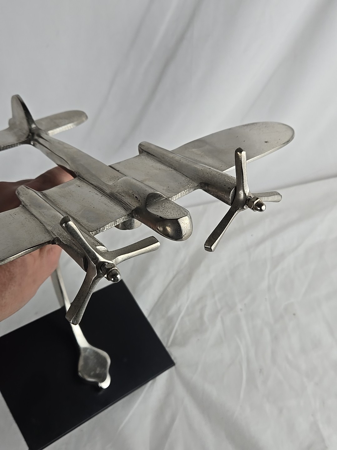 Plane Stainless Executive Airplane Desk Decor 11″ x 12″ x 12″ Aeroplane AvGeek