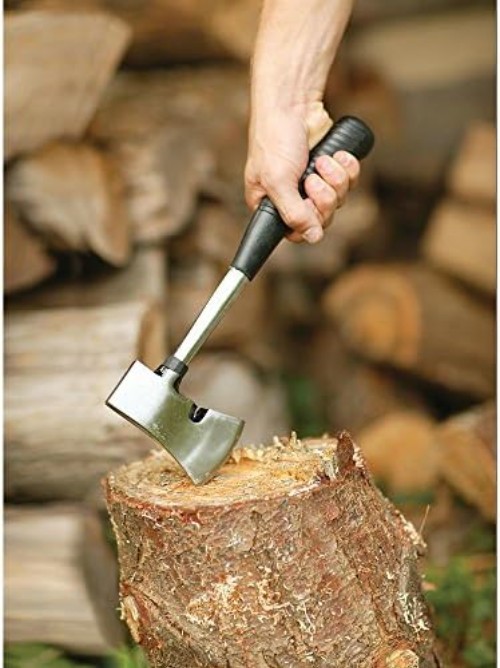 Durable Camp Axe with Non-Slip Grip for Efficient Wood Splitting & Stake Removal