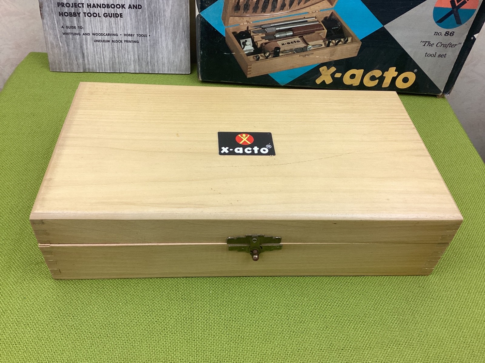 1971 X-Acto No. 86 The Crafter Hobby Tool Chest Wooden Original Box Extra Tools