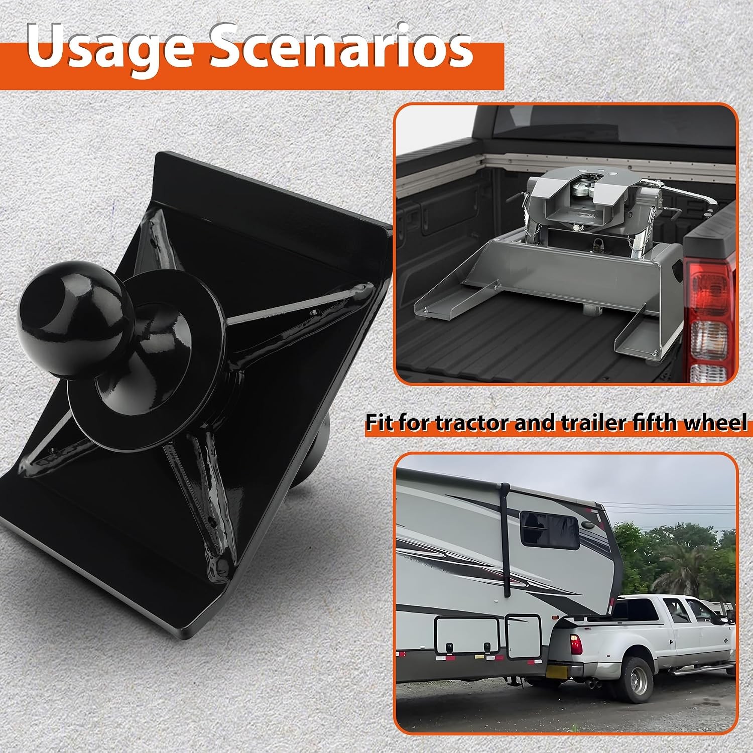 30K Lbs 5th Wheel to Gooseneck Adapter 2″ Kingpin Fits Pickup Hitches #2085295