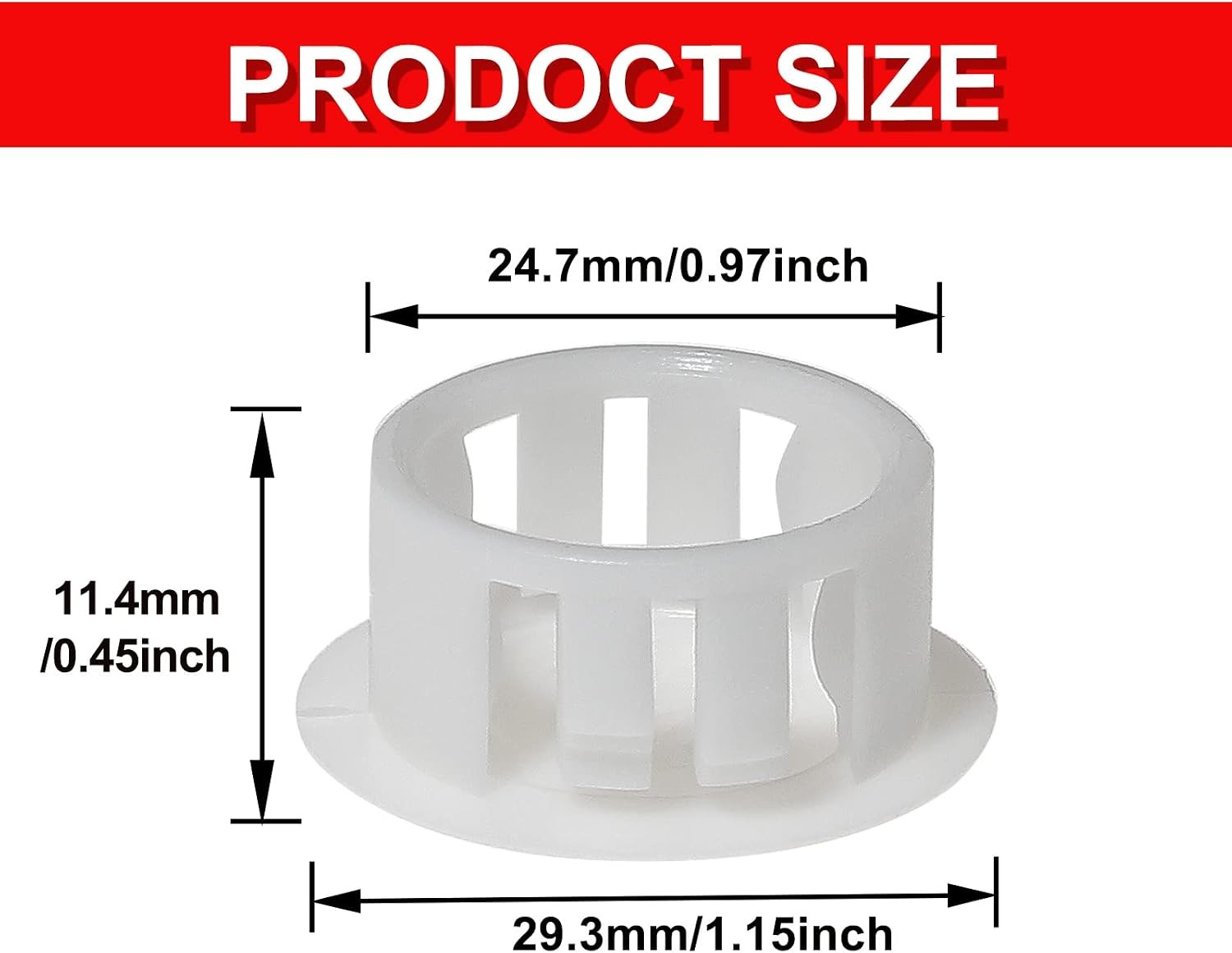 30 PCS 1 inch (25mm) Hole PlugsWhite | Plastic Flush Type, Snap in Locking, For