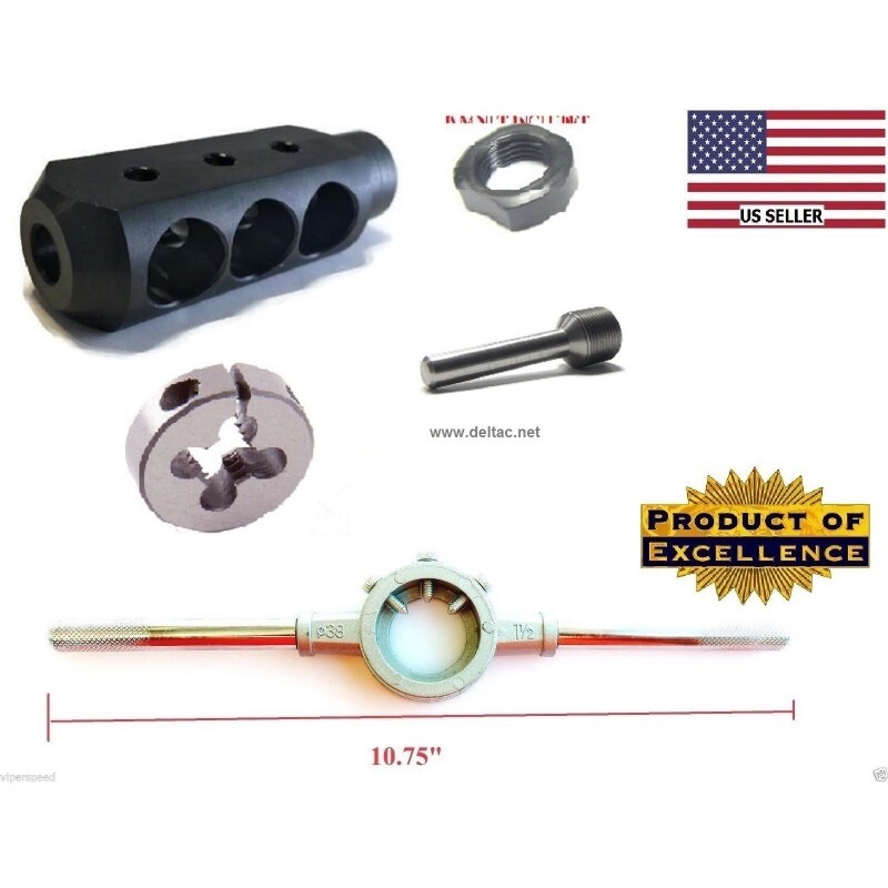 DELTAC® “MAGNUM” muzzle brake for Mosin Nagant – Complete threading kit