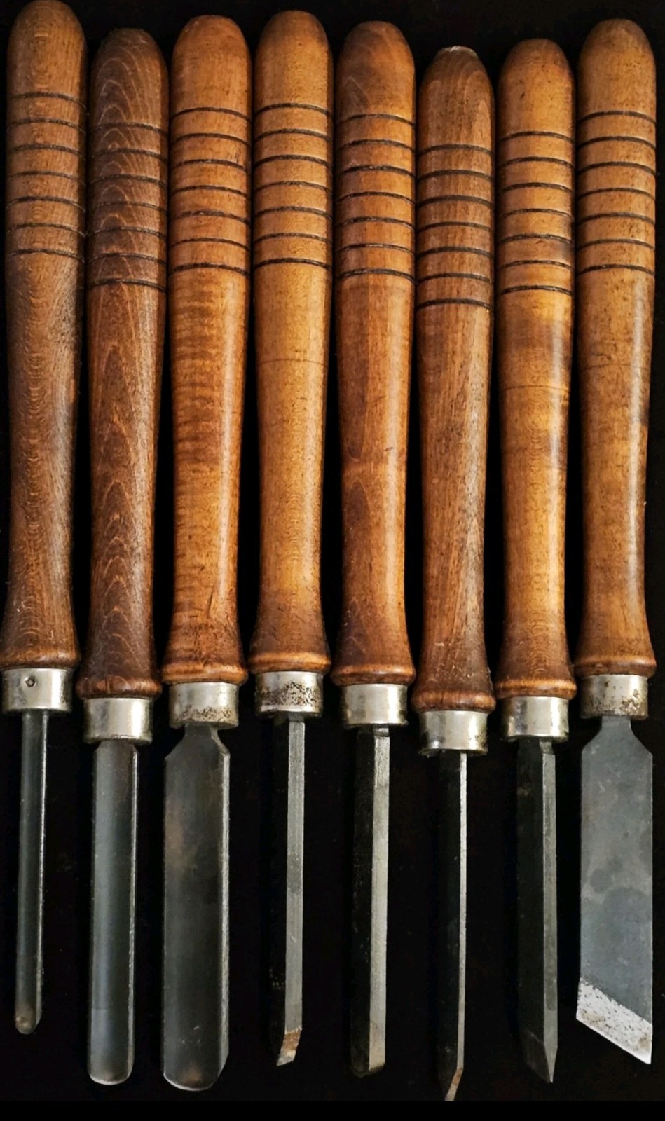 Set of 8 Vintage Craftsman High Speed Steel Wood Turning Chisels 14-15″ & Case