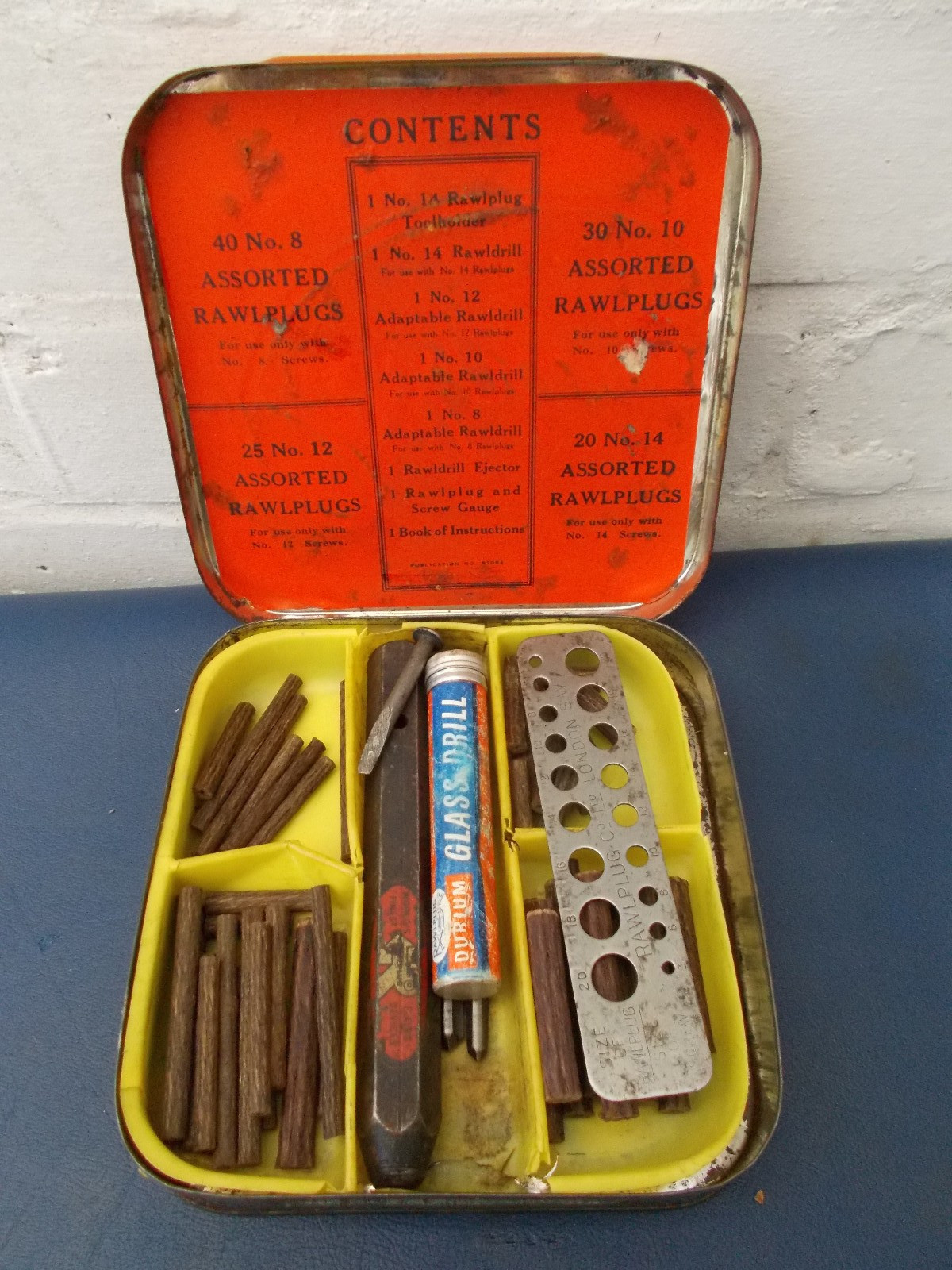 Vintage Original Rawlplug Tin and Contents
