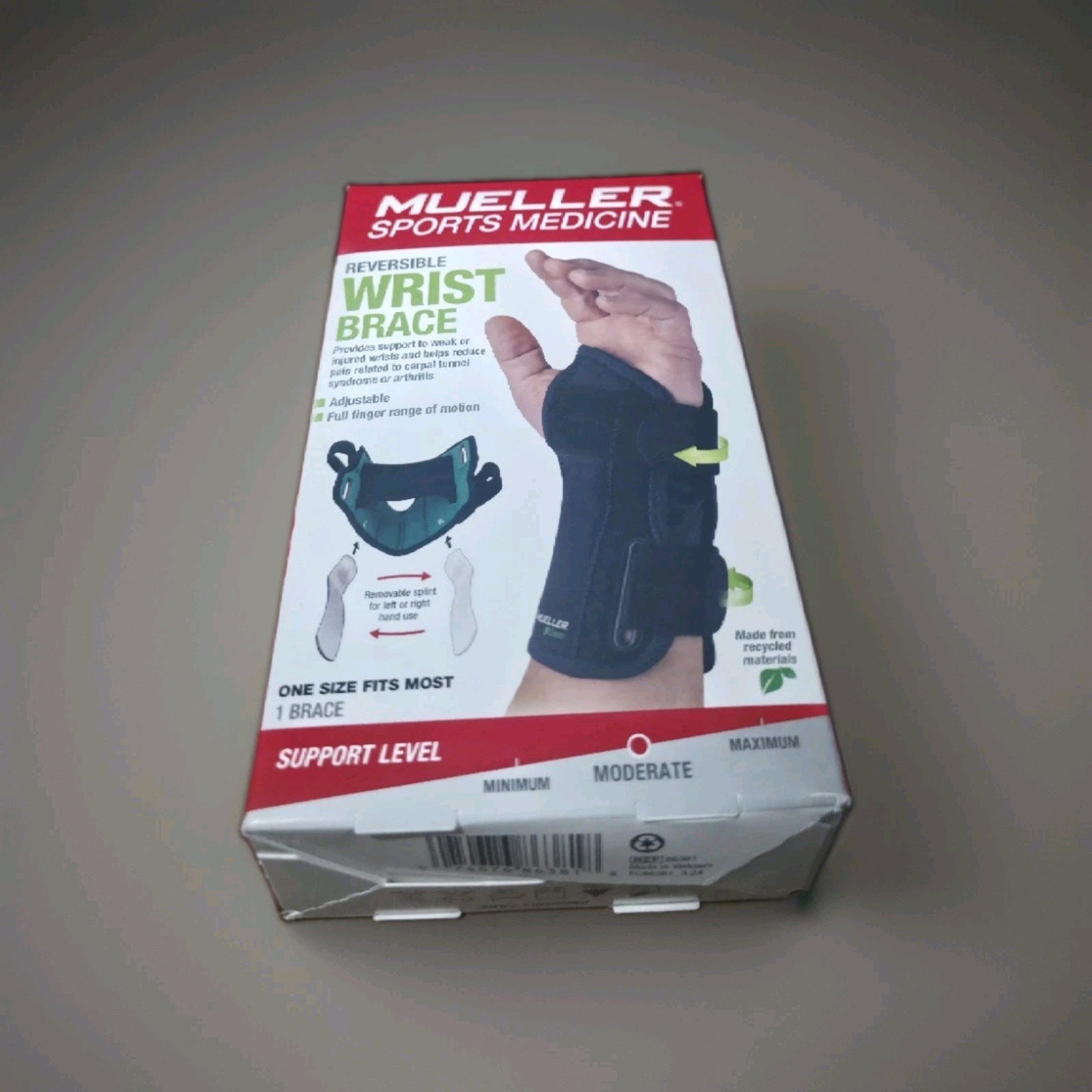 MUELLER Sports Medicine Reversible Wrist Brace One Size Fits All (Brand New)