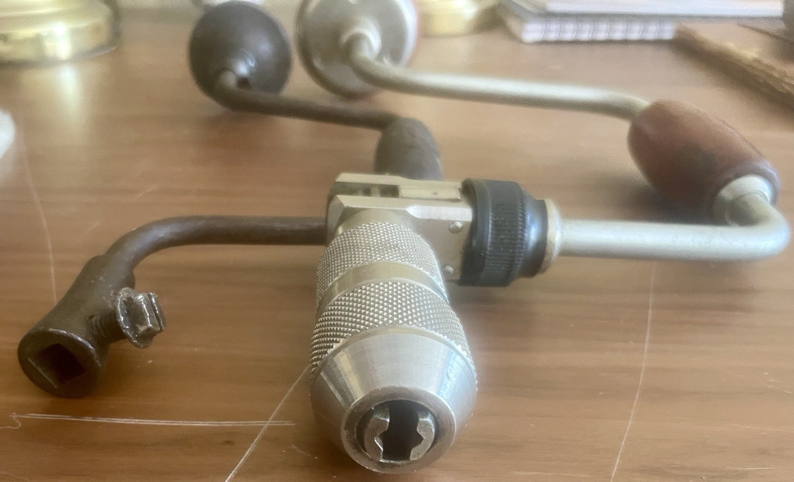 Vintage Manual Hand Crank Drills w/ Wood Handles