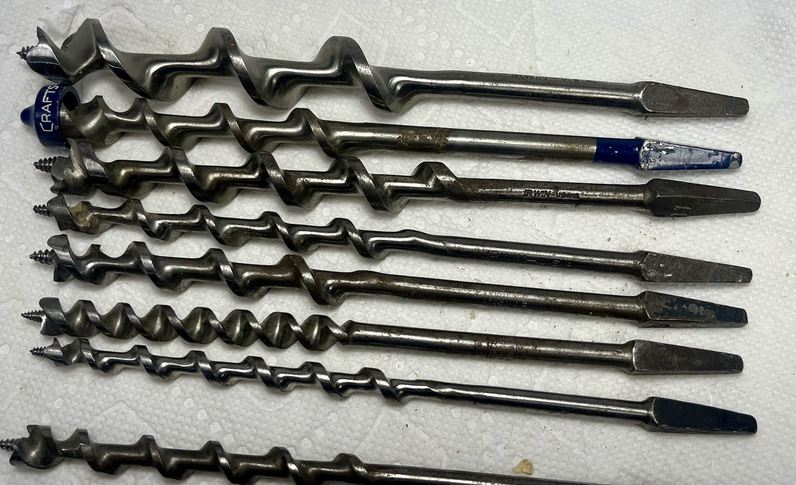 Vintage Mixed Lot Of 14 Various Bits Auger Drill Bits USA Craftsman, Irwin, etc