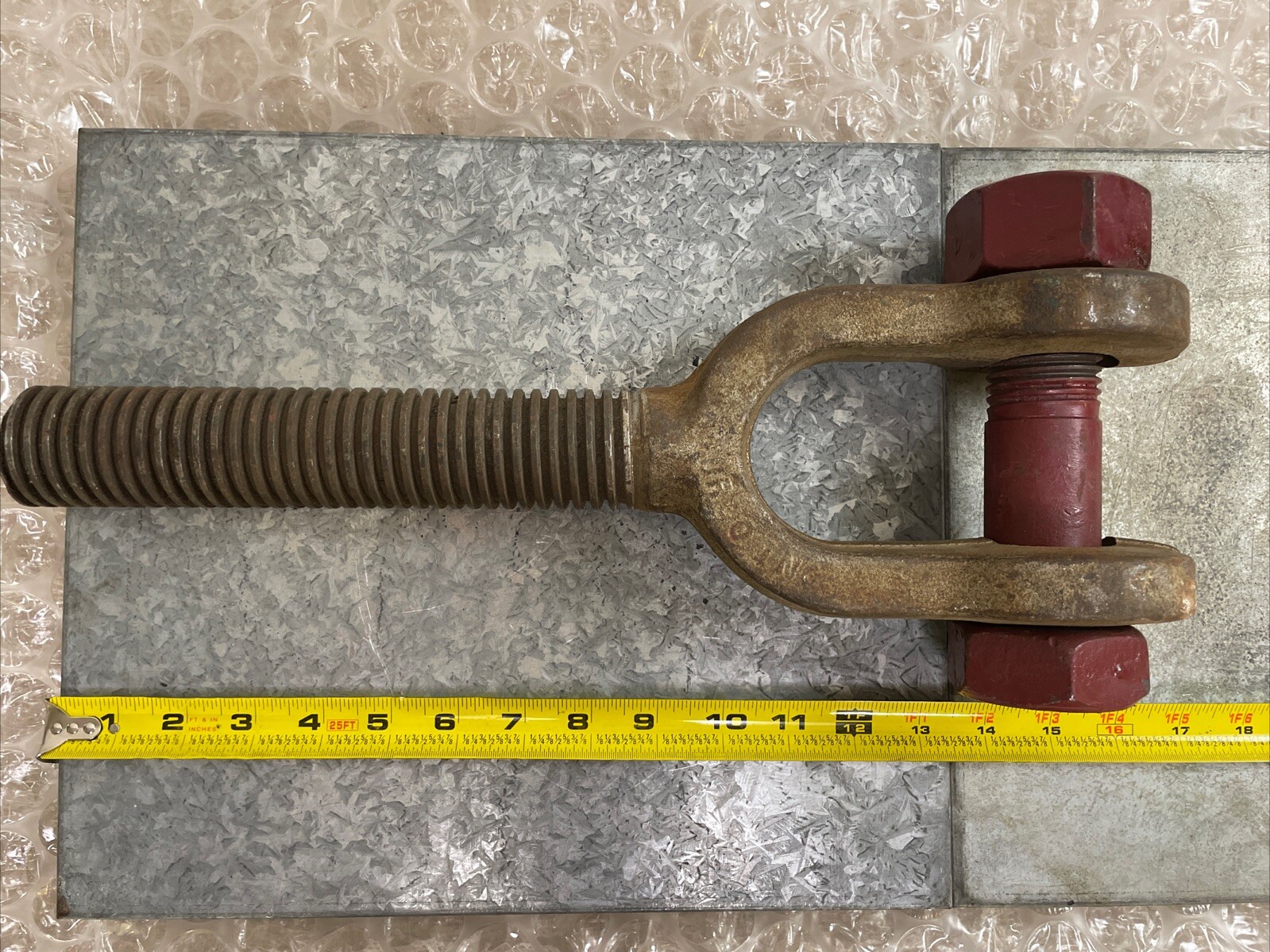 Vintage Right Threaded 1″ Thick DURBIN DURCO INC 77 Turnbuckle Jaw End With Bolt