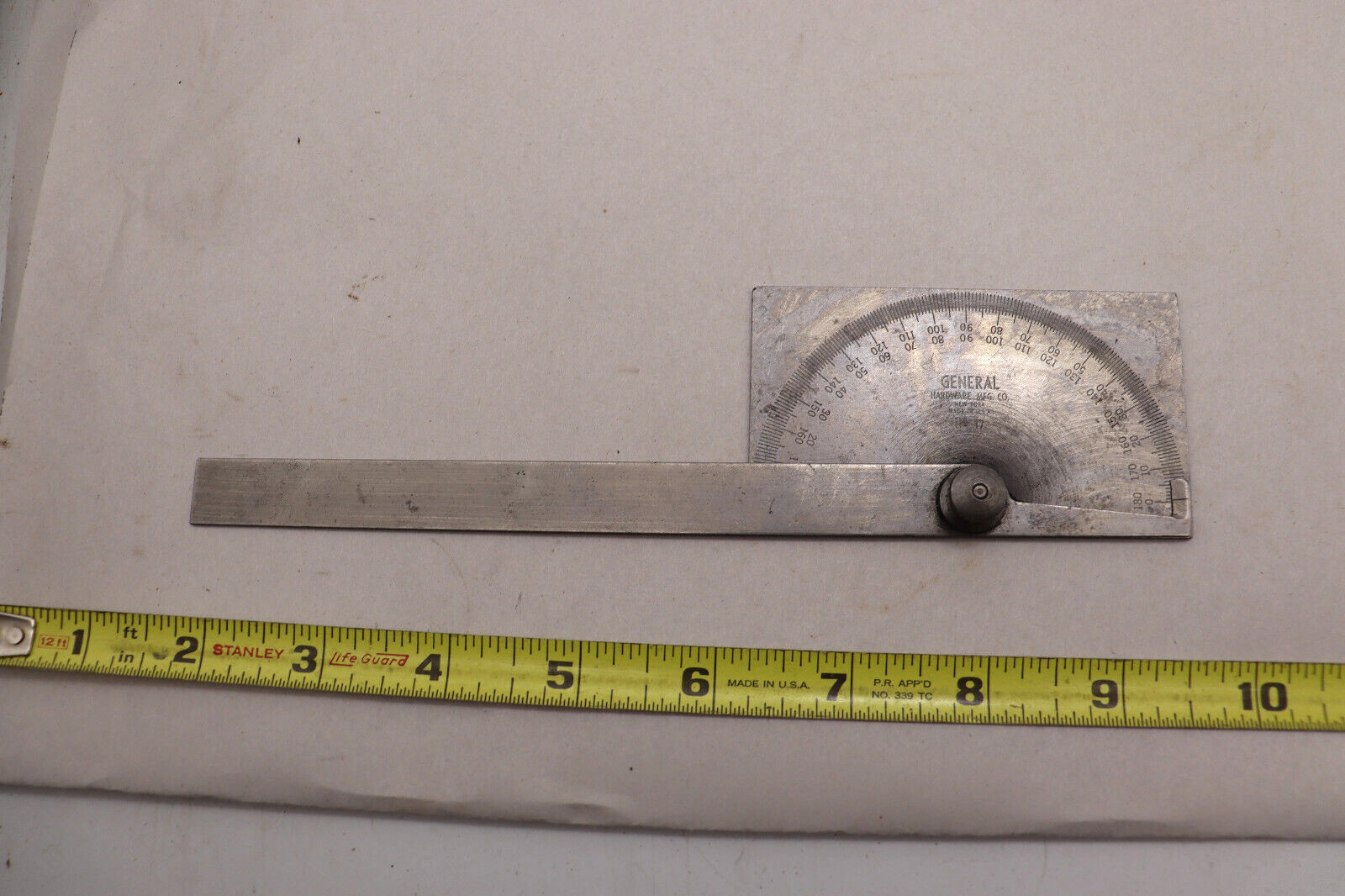 VINTAGE TOOL GENERAL HARDWARE MFG. CO. NO. 17 MACHINIST PROTRACTOR free ship USA
