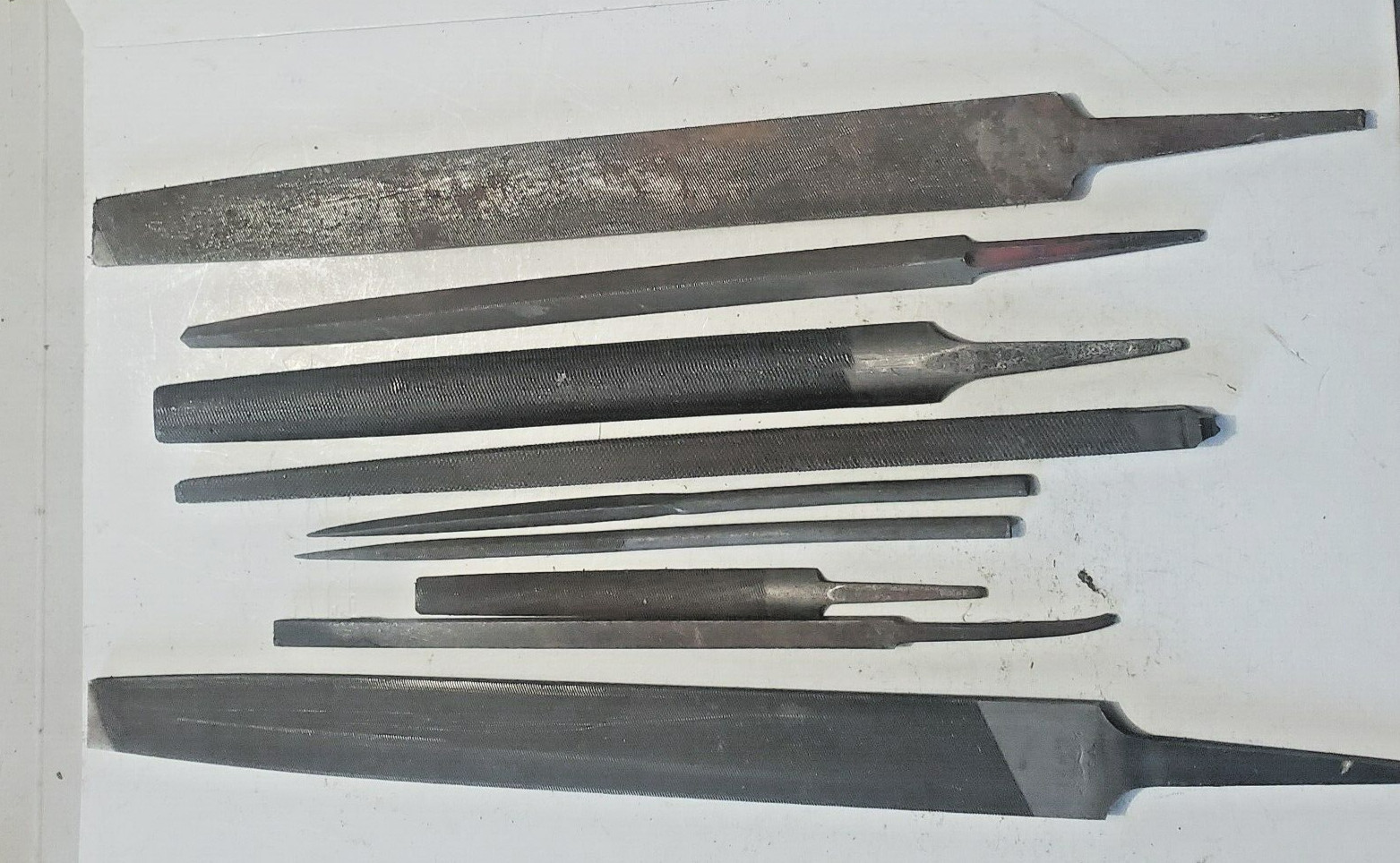 Vintage Nicholson 9-Assorted Round, Triangular & Square Files. HT373