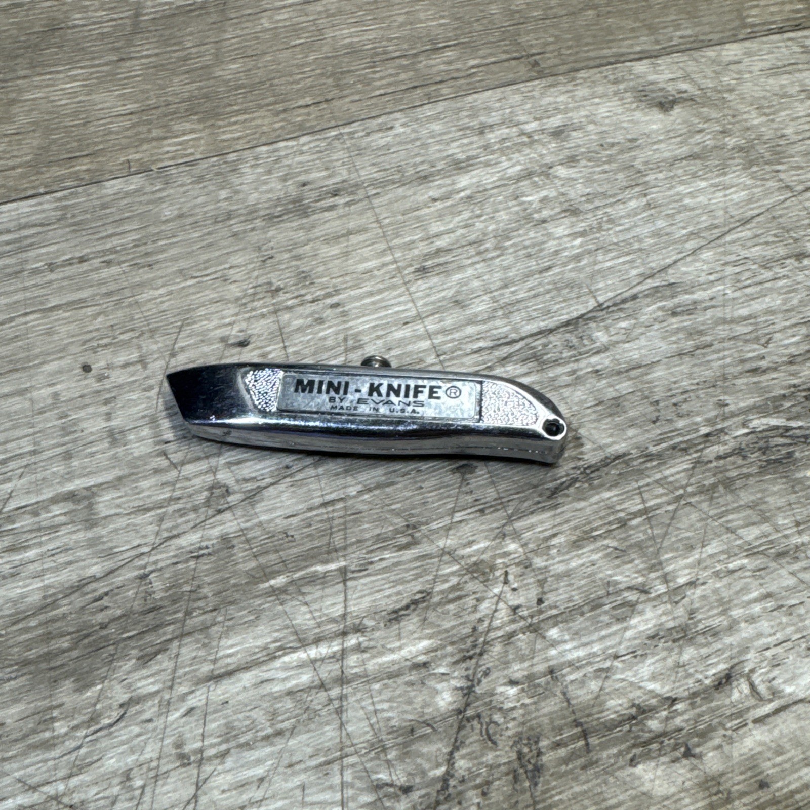 Vtg Evans Precision Mini Pocket Utility Knife Box Cutter Key Chain Promo USA 3″