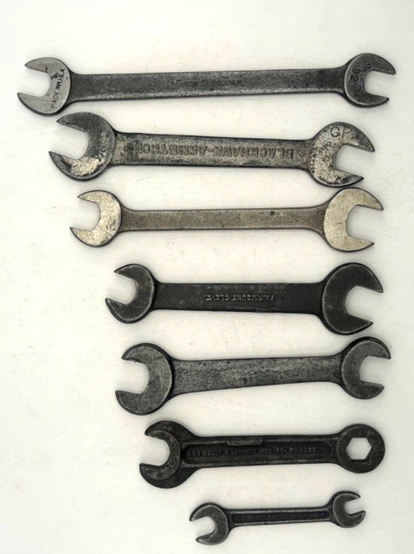 Vintage Open End Wrench Lot Blackhawk Armstrong Barcalo Fairmount Rambler