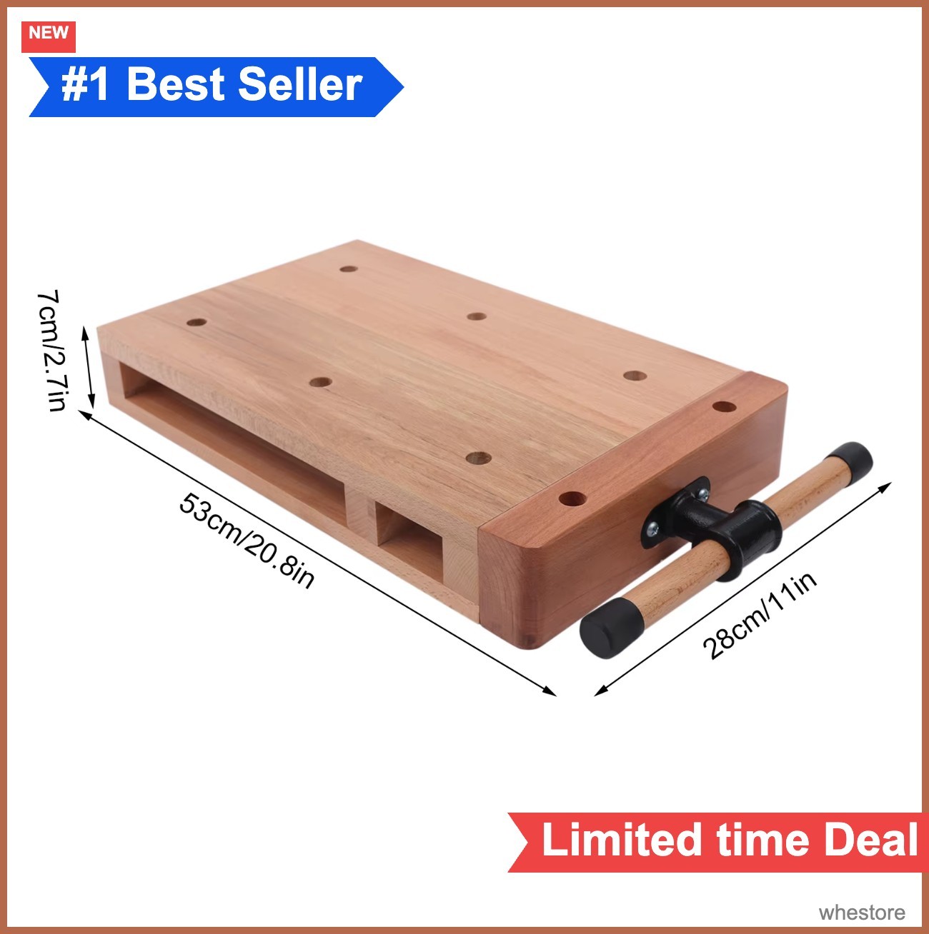 Portable Wood Vise Workbench 7.87in Opening Solid Beech Clamp with 2 G-Type