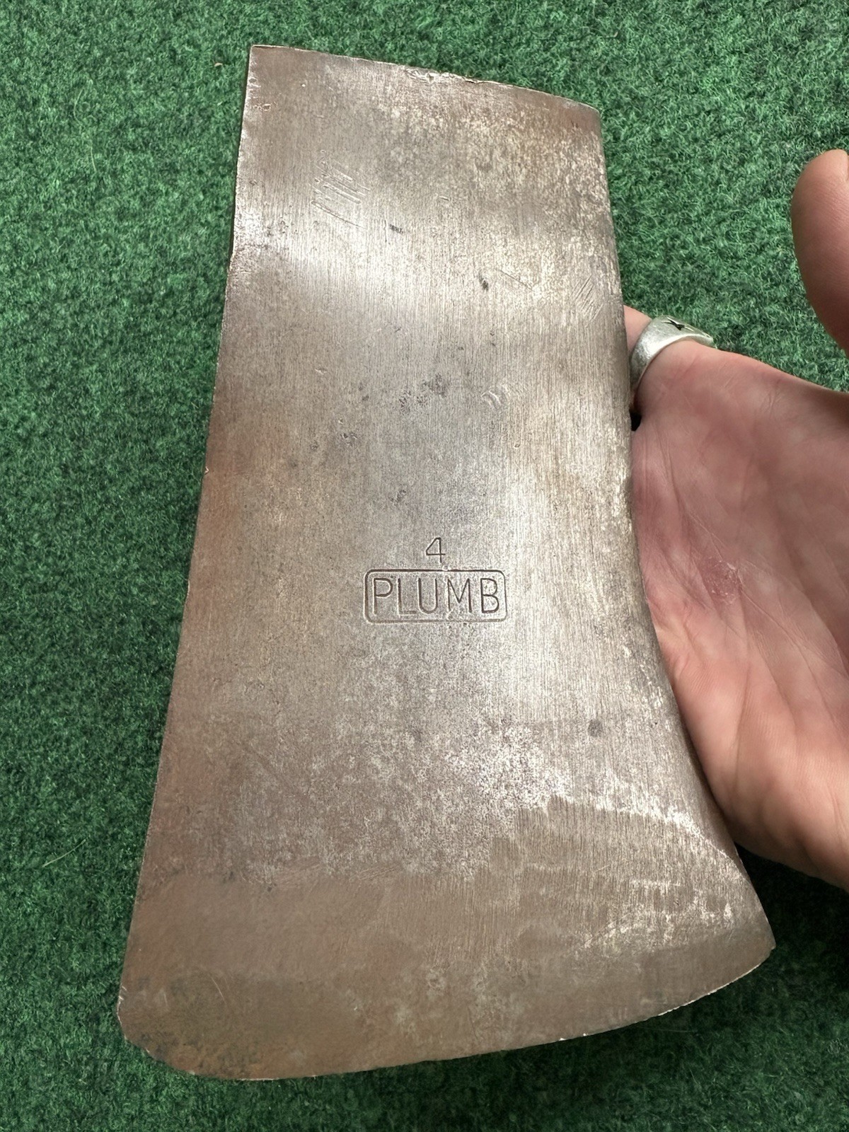 Antique Plumb No. 4 Single Bit Axe Head UPRR Marks 3lb 13oz