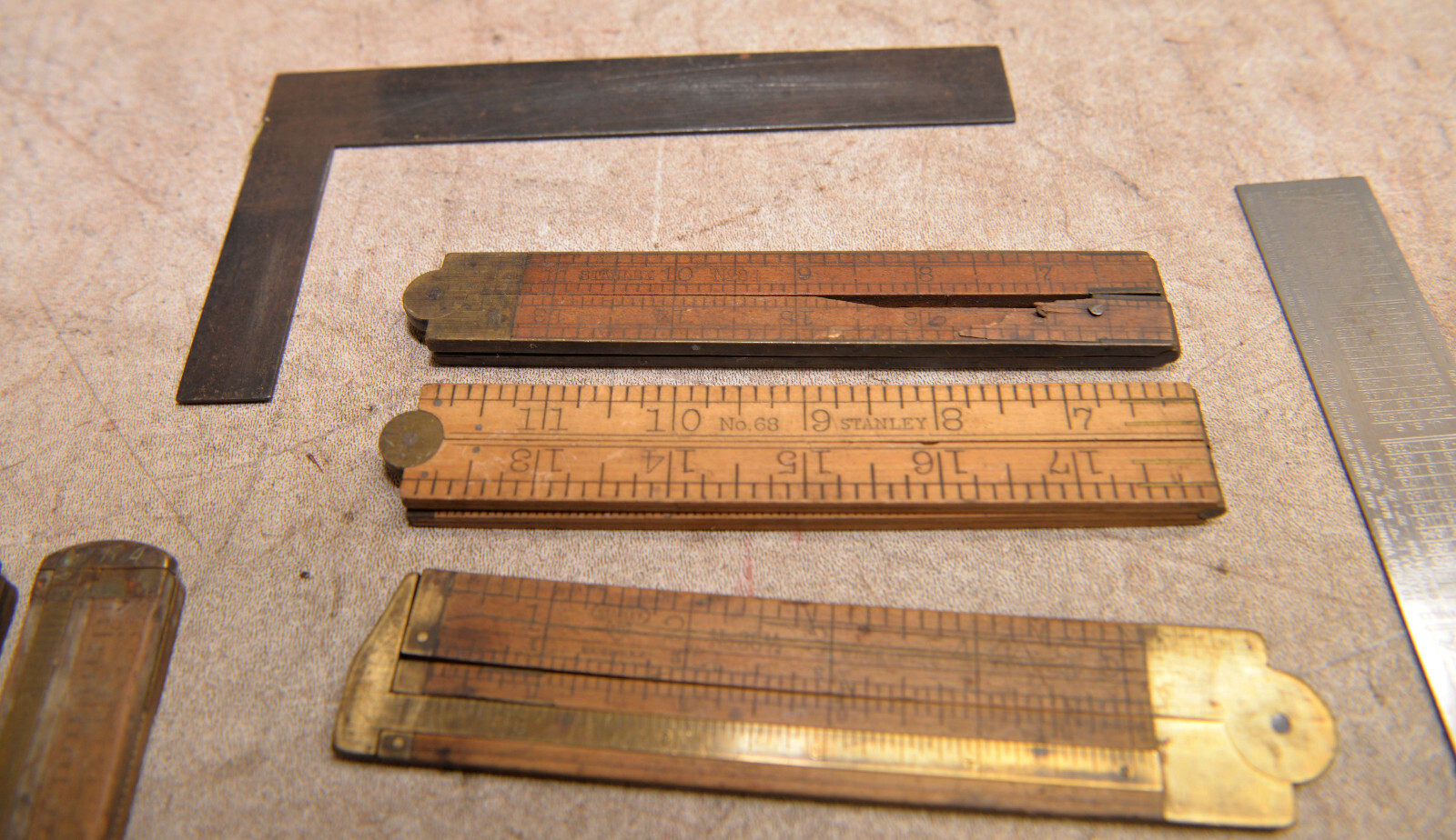 Stanley 36 1/2, 68, 94 & more wood rules caliper Johnson No 60 combination tool