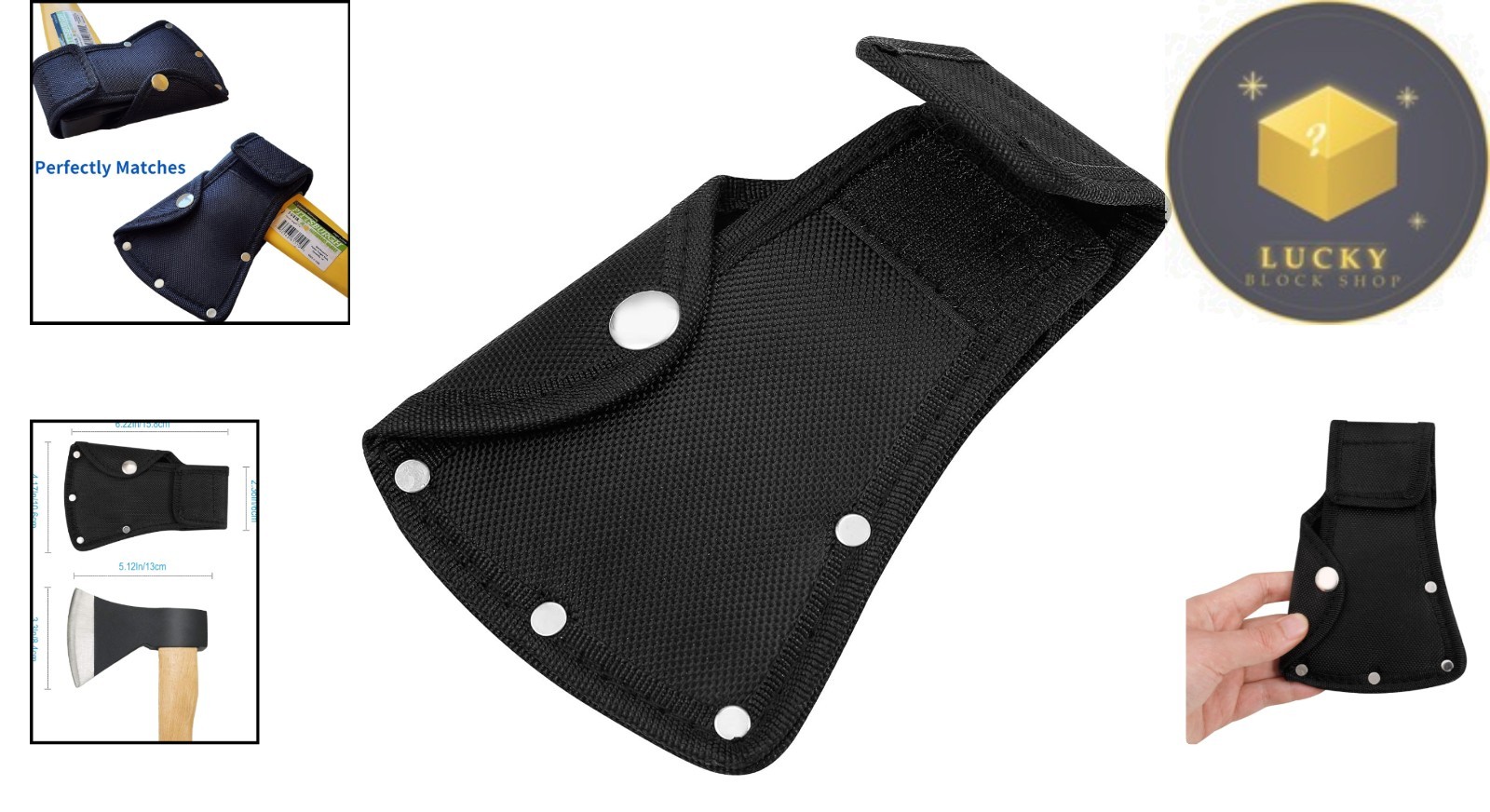 Durable Double Snap Hatchet Head Sheath with Belt Loop for Outdoor Adventures