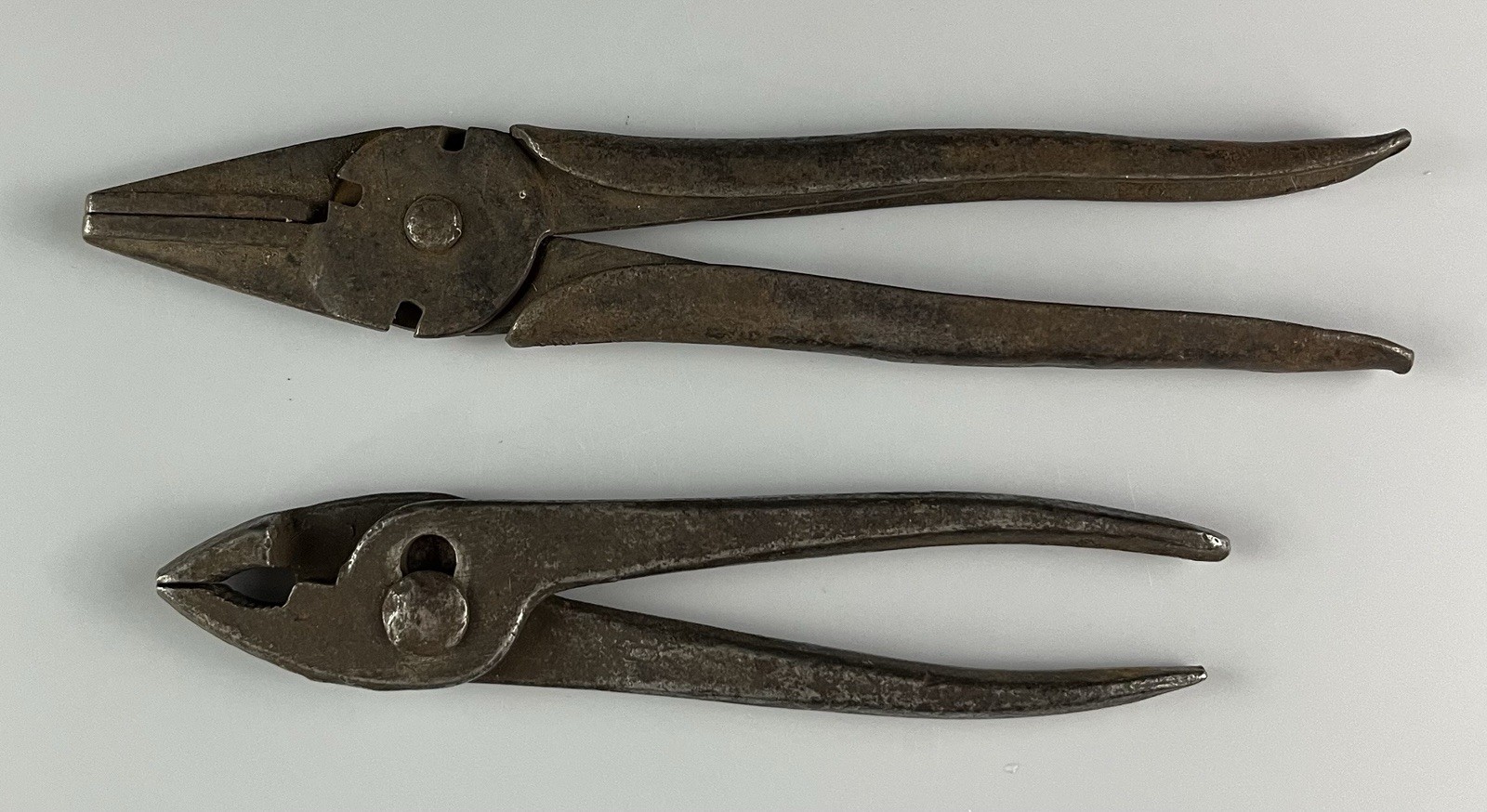Antique Pliers Bundle: Slip Joint & Wire Cutter, Heavy Rust, Primitive Tools