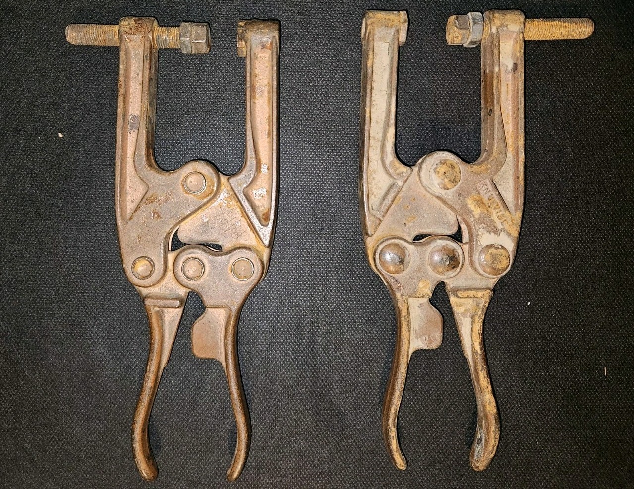 ​Vintage Pair (2) Knu-Vise P-400 Locking C-Clamp Pliers Heavy Duty USA