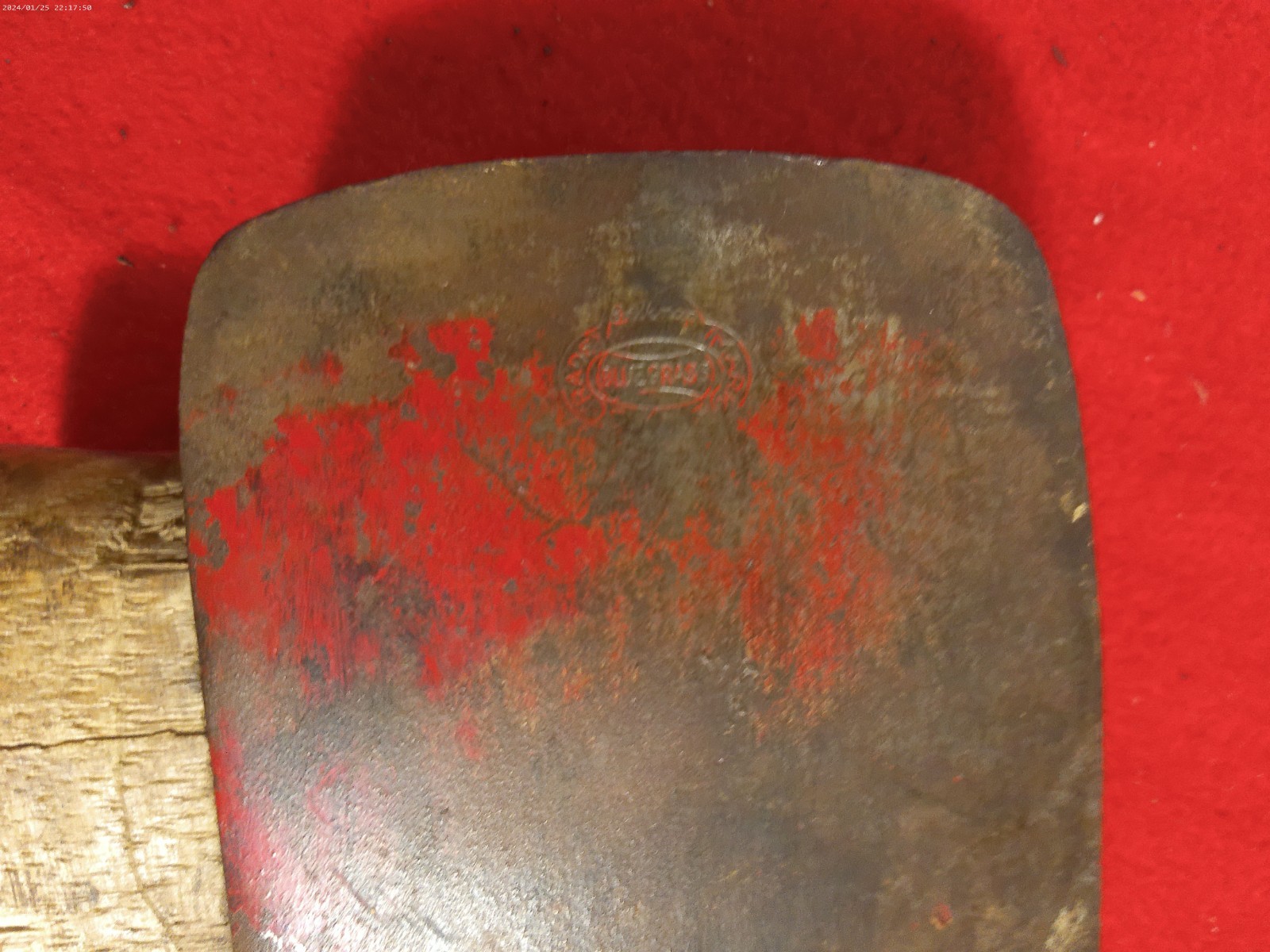 BELKNAP-BLUEGRASS – 4 lbs. – SINGLE BIT AXE HEAD -ORIGINAL PAINT – VERY GOOD