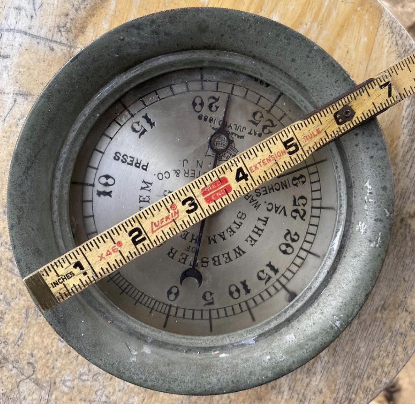 Antique Warren & Webster Low Pressure Steam Gauge. Made In USA Patented 1889.