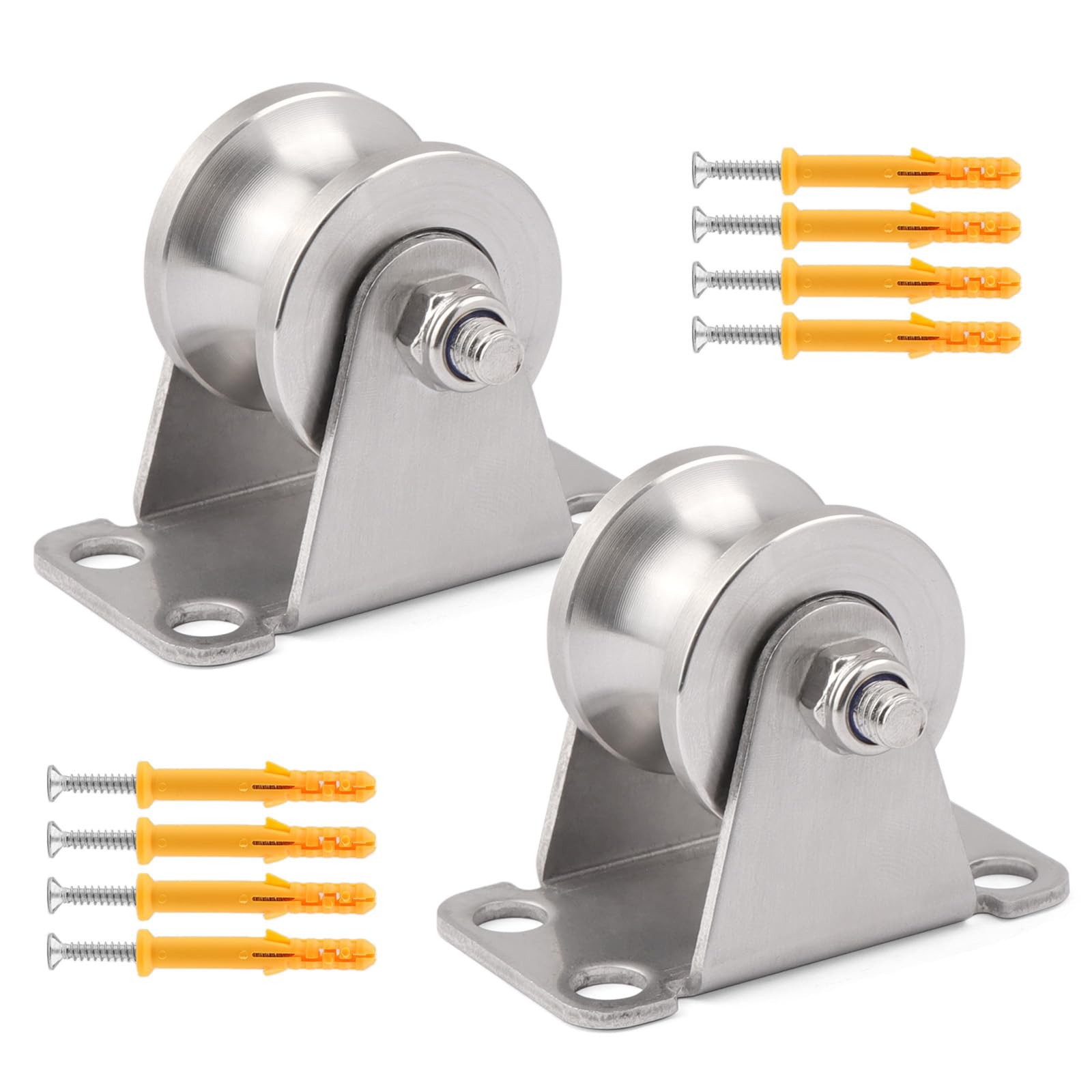 2PCS Groove Wheel Pulley, 304 Stainless Steel Pulley Block, Wall Mount Cable …