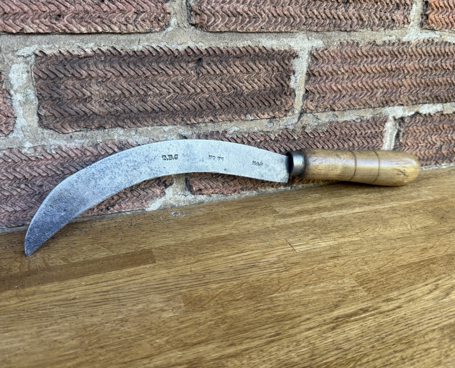 Vintage 9” T.B.C No 77 MAF Billhook Slasher Hedgelaying Garden Old Tool 3