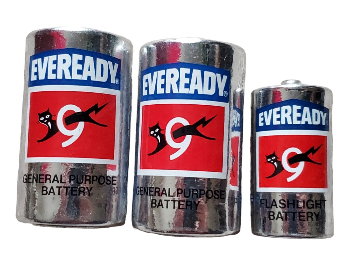 3x VTG Collectible Batteries Eveready Mixed Lot General Purpose Flashlight RUSTY