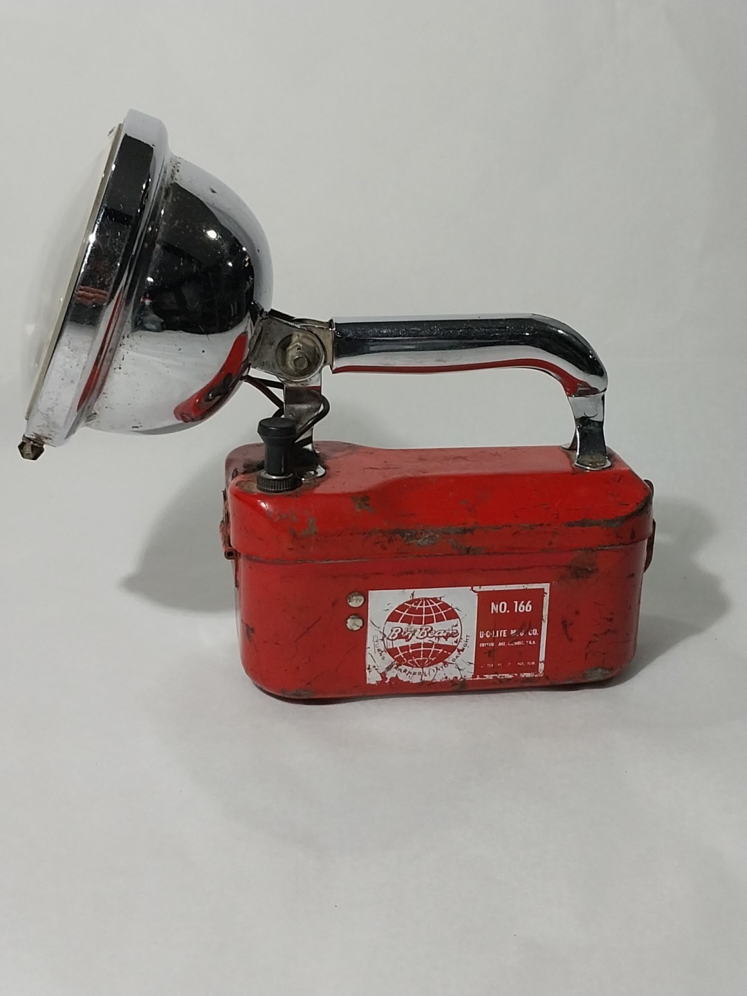 Vtg Teledyne Big Beam Model 166 Hand Lantern Steel Flashlight 6V *Untested*