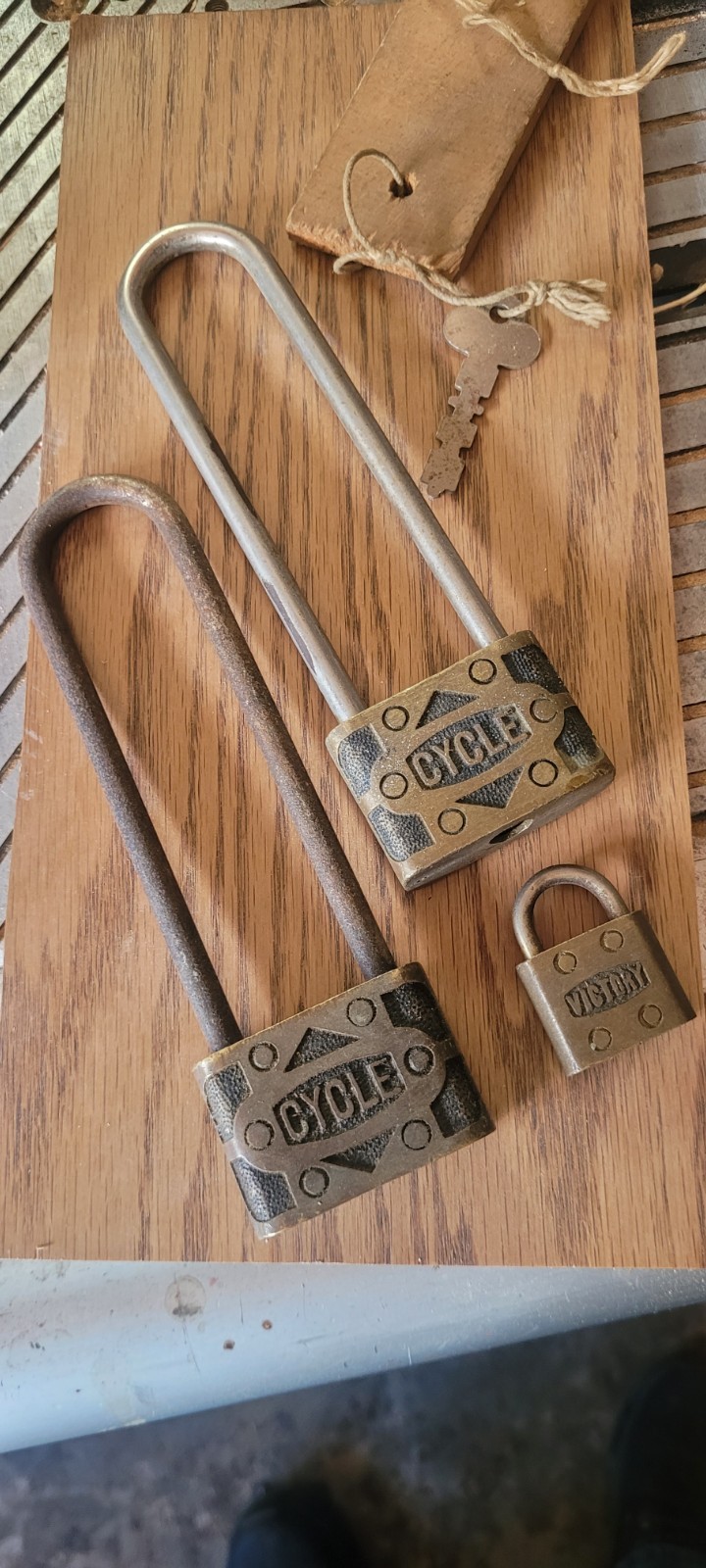 Two Vintage Cycle Padlock No 5 With Flat Key Bicycle Lock Made In USA