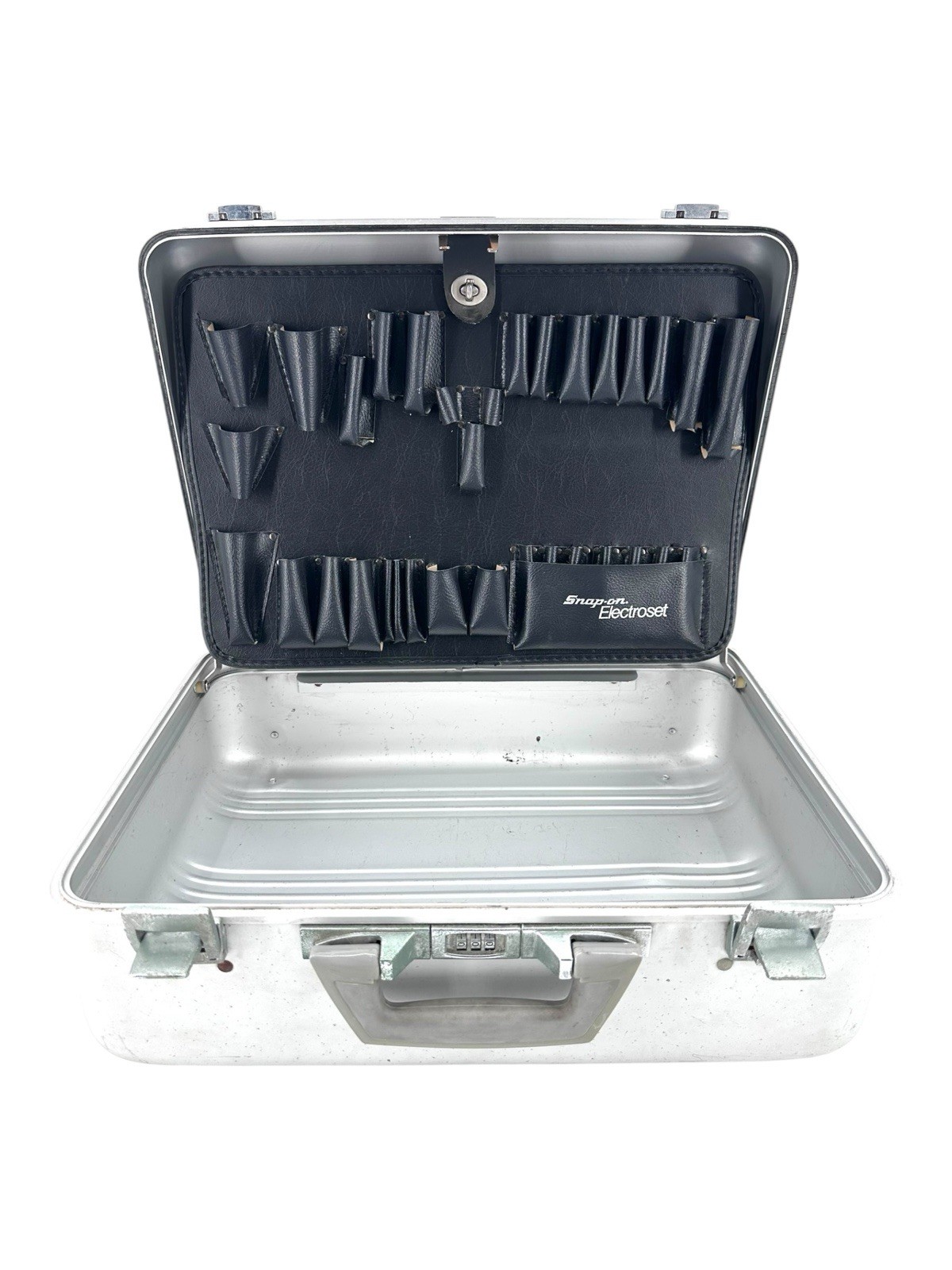 Vintage Aluminum Briefcase Suitcase Tool Case W/Snap-On Tool Pallet Insert *SEE