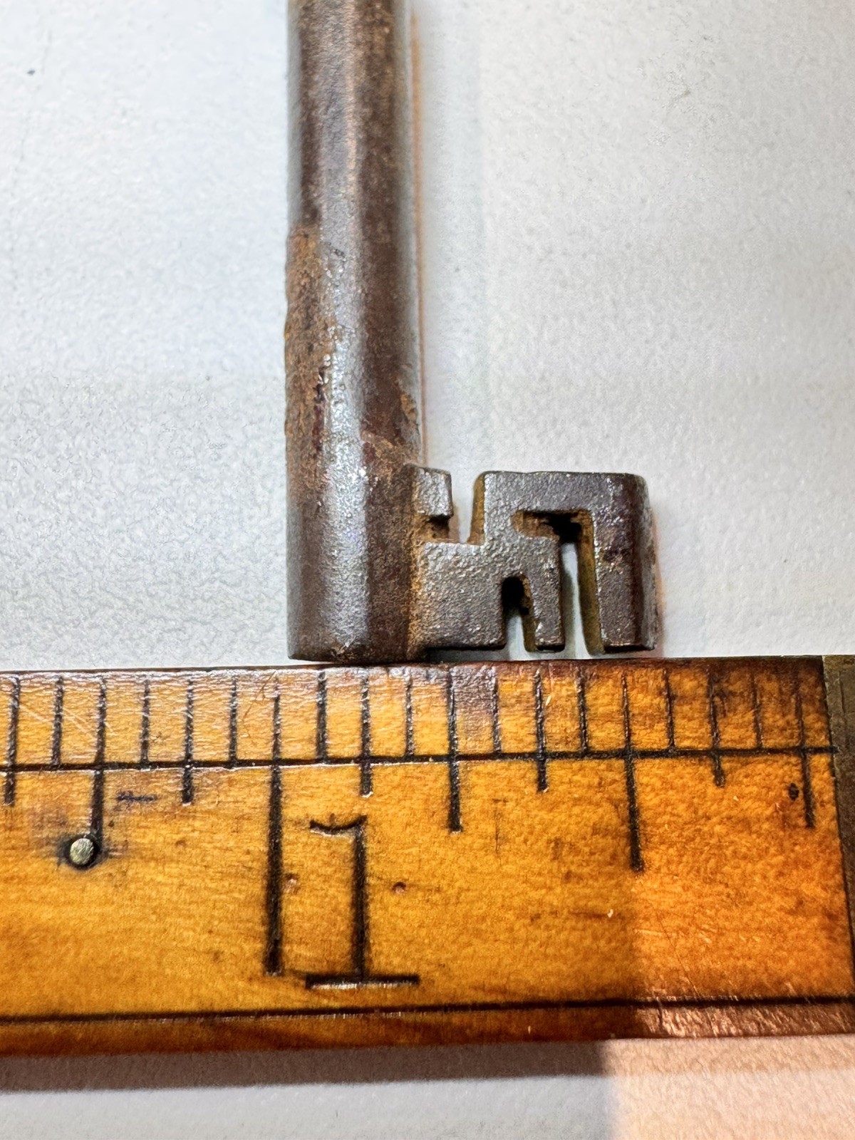 🌿 🗝️ Antique 1800s Hollow Barrel Skeleton Key With Decorative Bit 2 “