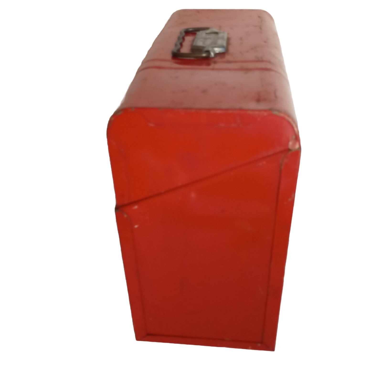 Rustic Red Metal Tool Storage Box Hamilton Metal Products Climax USA 10″ Tall