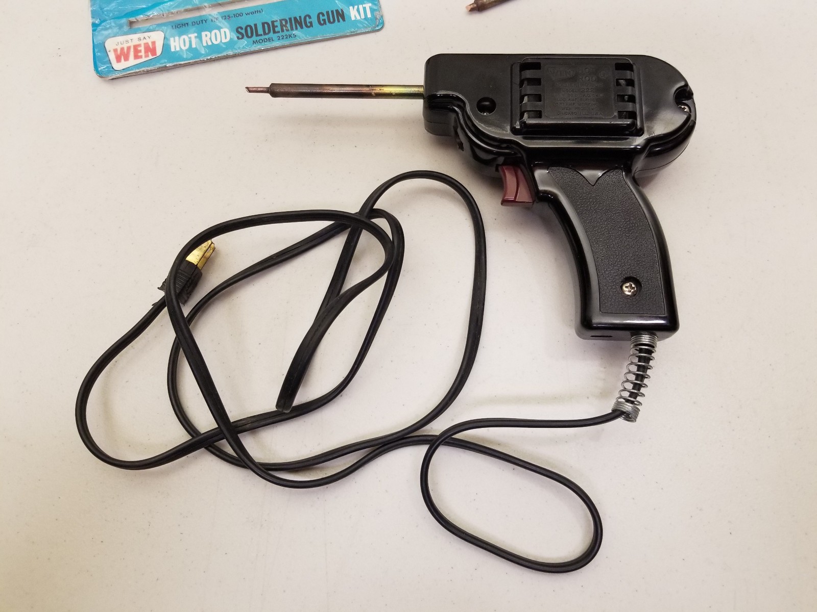 Vtg. WEN Hot Rod 25-200 Watts Soldering Gun Model 222 K-5 w/Case & Original Box
