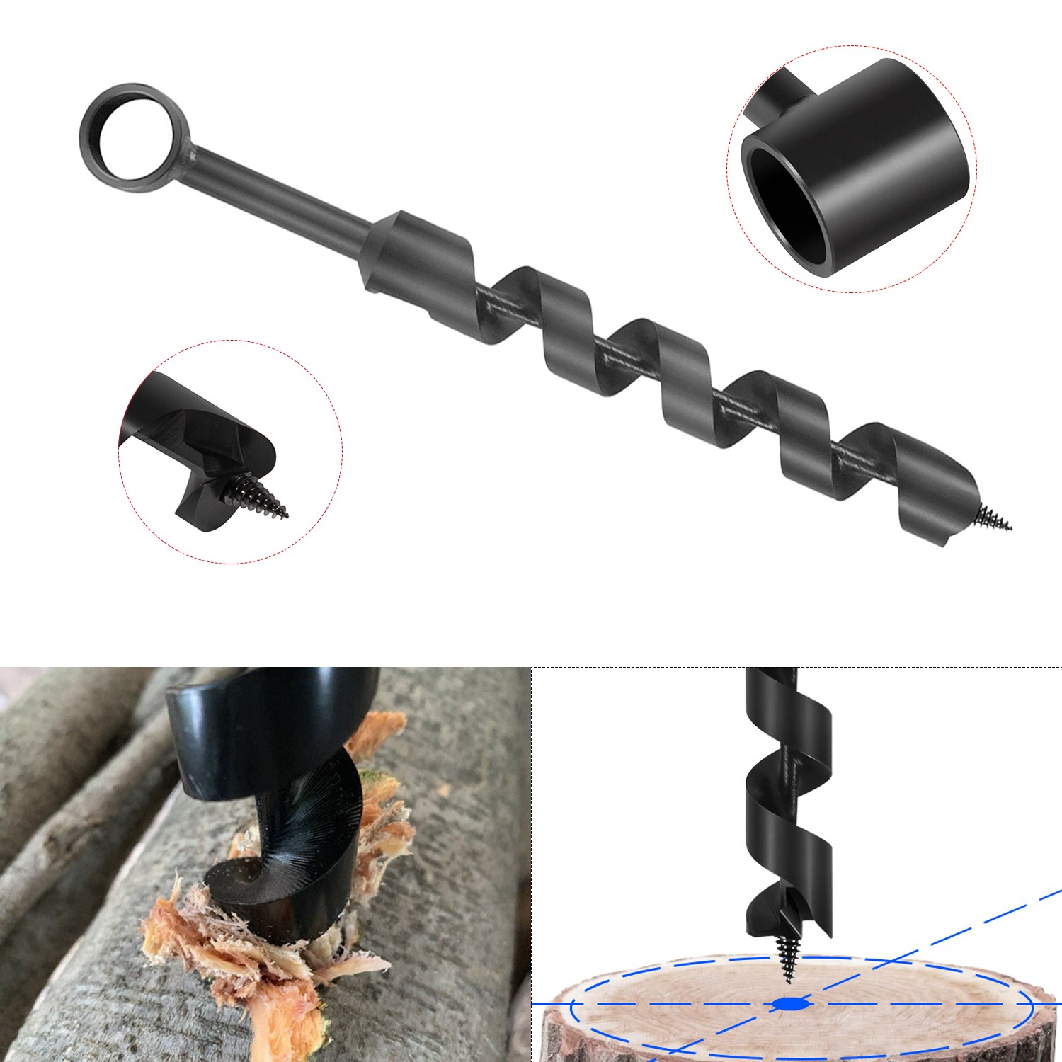 For Camping And Bushcraft Backpack 1” x 12” Scotch Eye Wood Auger Drill Bit
