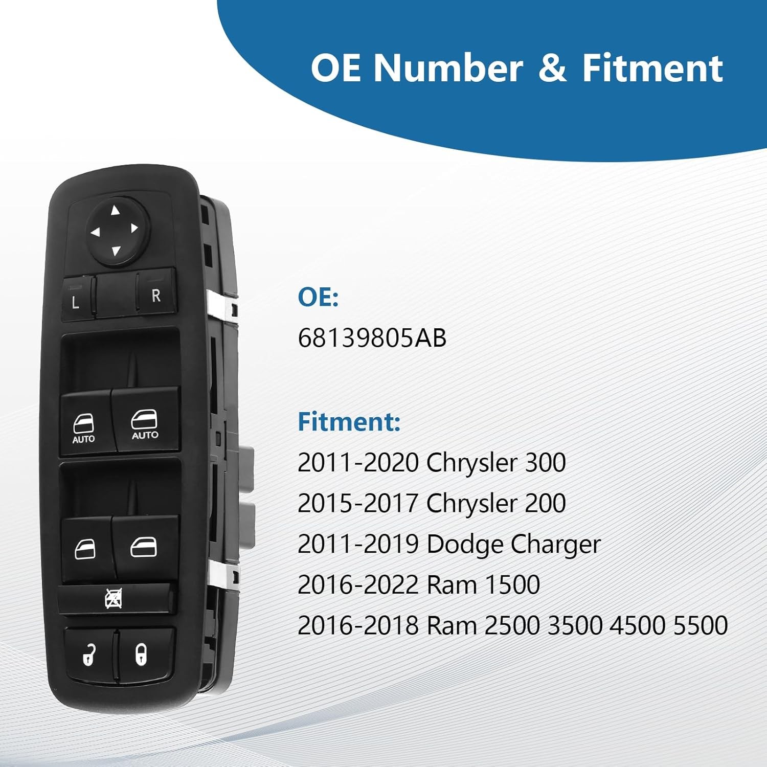 Master Power Window Control Switch Front Driver Side Compatible with2015-2017…